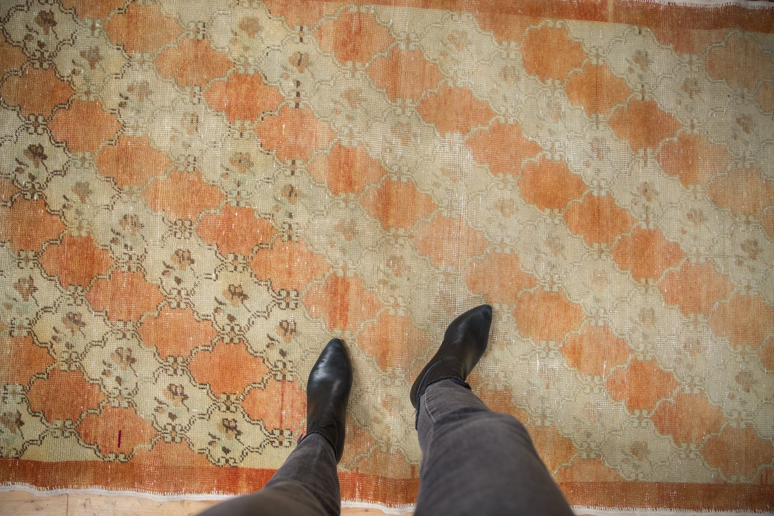 3.5x9.5 Vintage Distressed Oushak Rug Runner by Old New House® - product image 2 for Resin Society