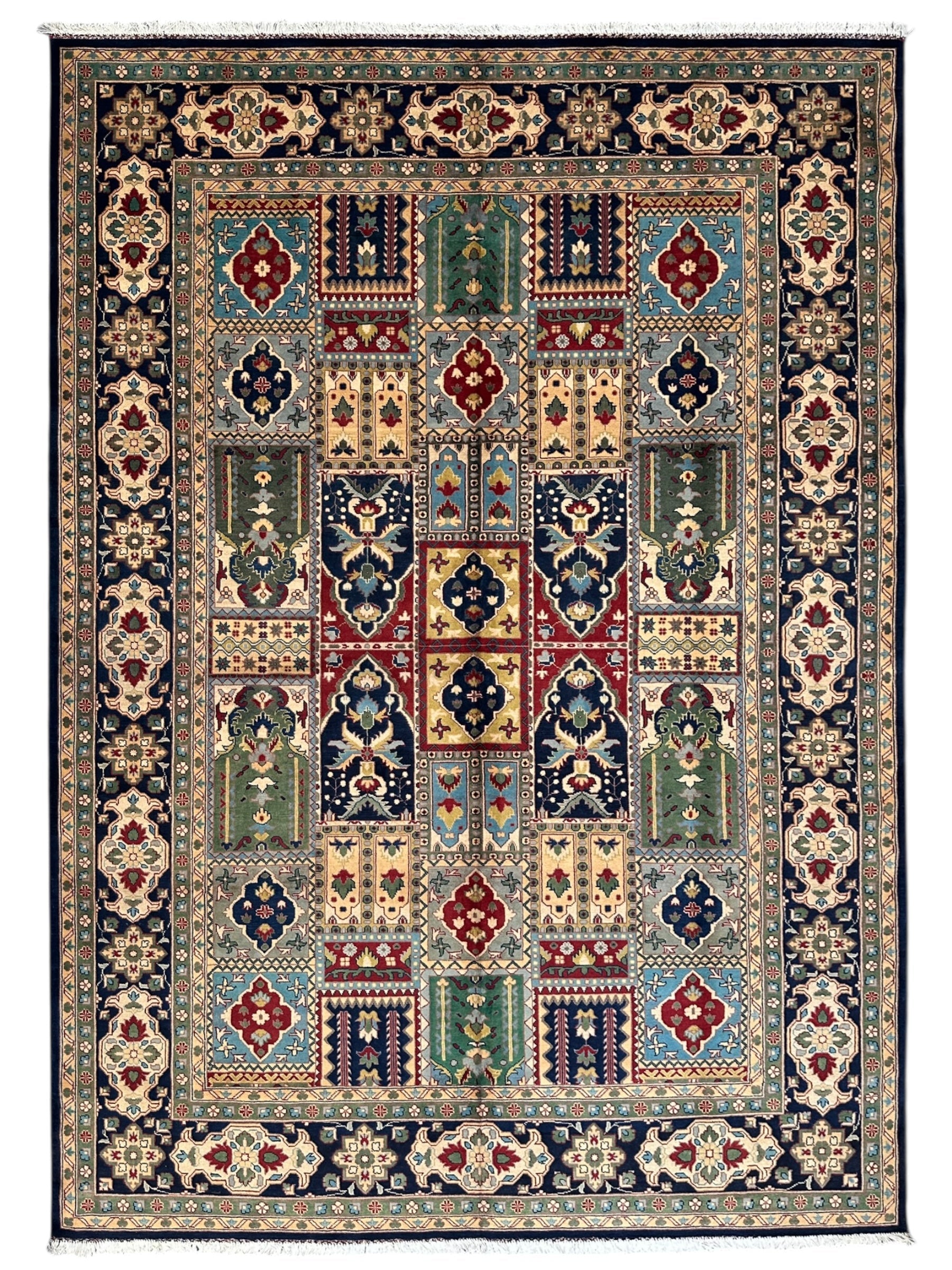 Hand-Knotted Afghani Bakhtiari Garden Rug by Rugistan - main product image for Resin Society