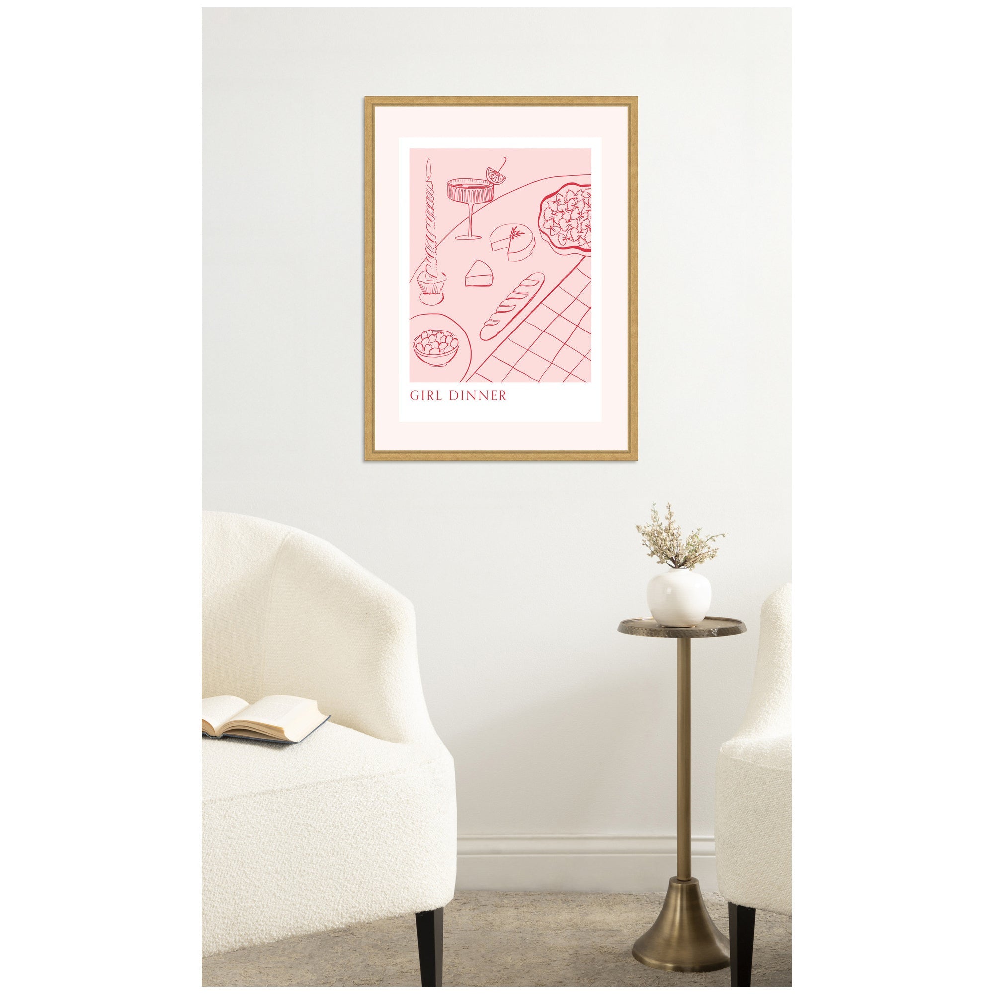 Girl Dinner by Aislinn Simmonds Duchess Plum Framed Canvas Wall Art Print