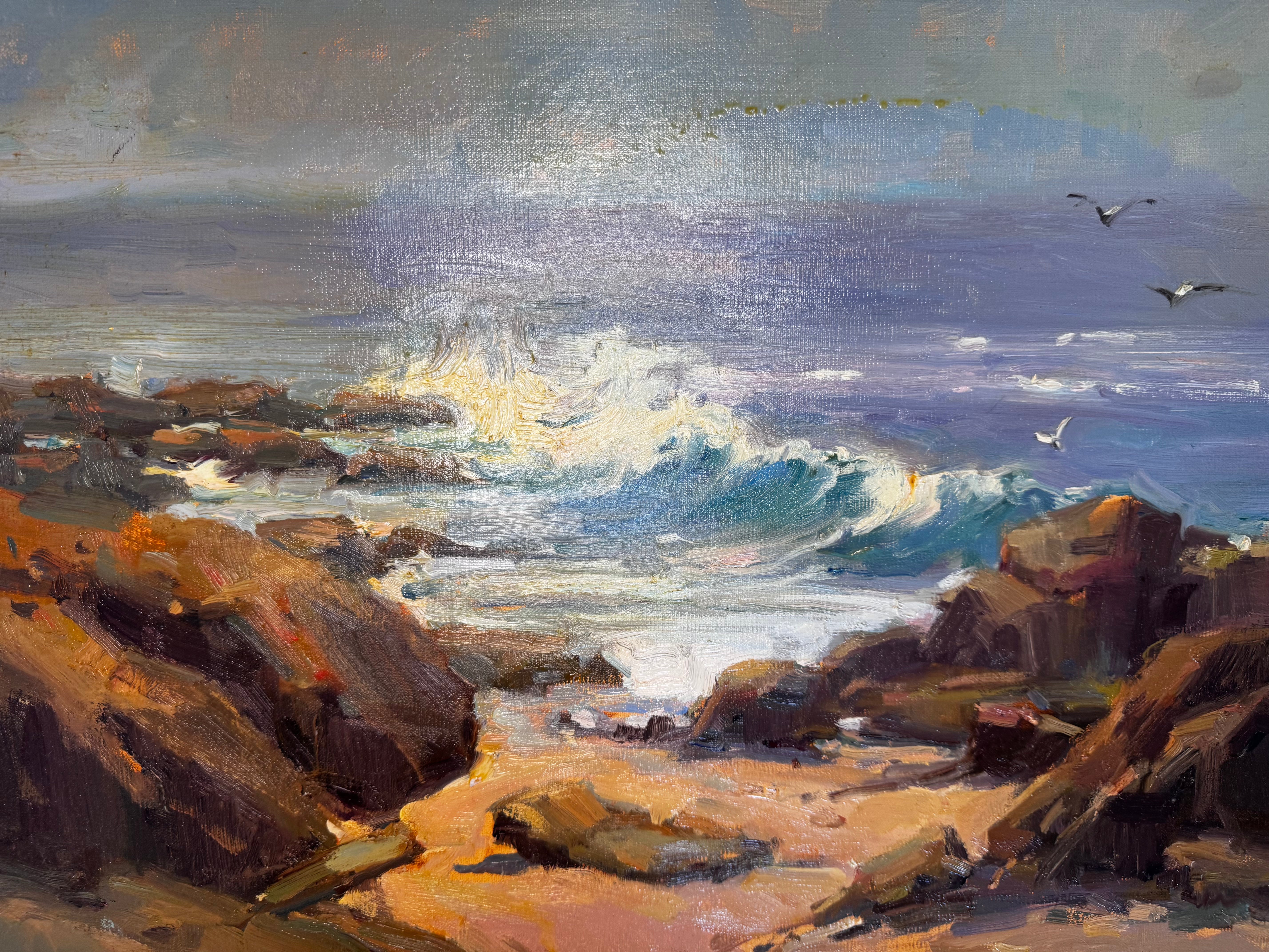 Eighty Six by John Beard Collection, 16x20 gallery wrap canvas painting with soft coastal tones