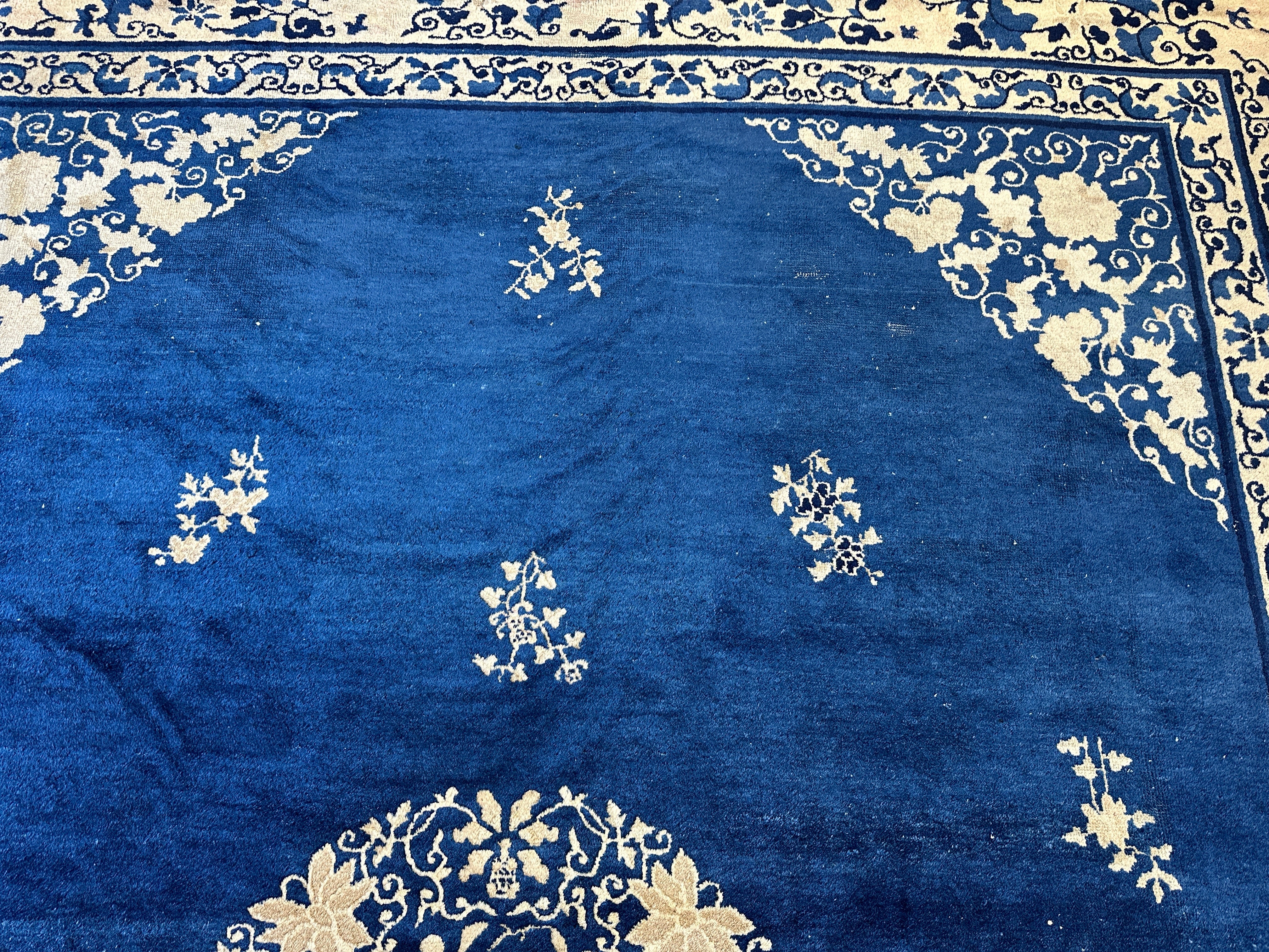 Hand-Knotted Antique Chinese Peking Wool Rug – 9’ x 11’5” – Distressed by Rugistan - product image 8 for Resin Society