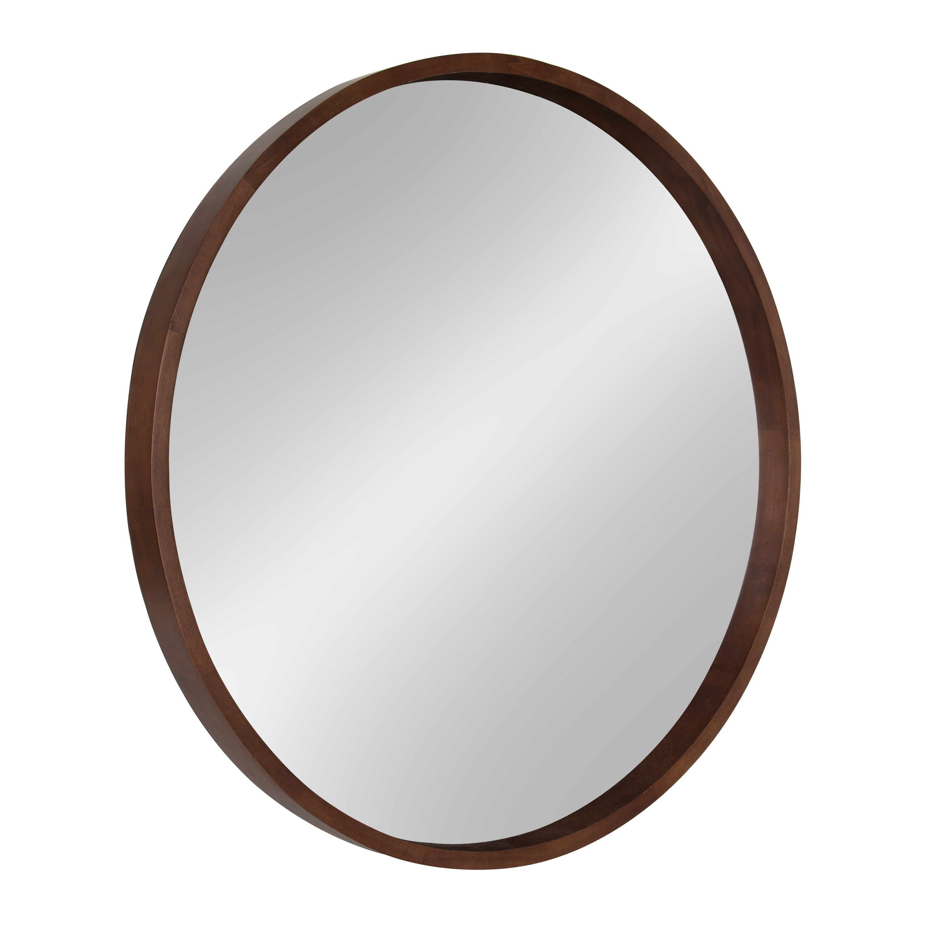 Hutton Round Wood Wall Mirror