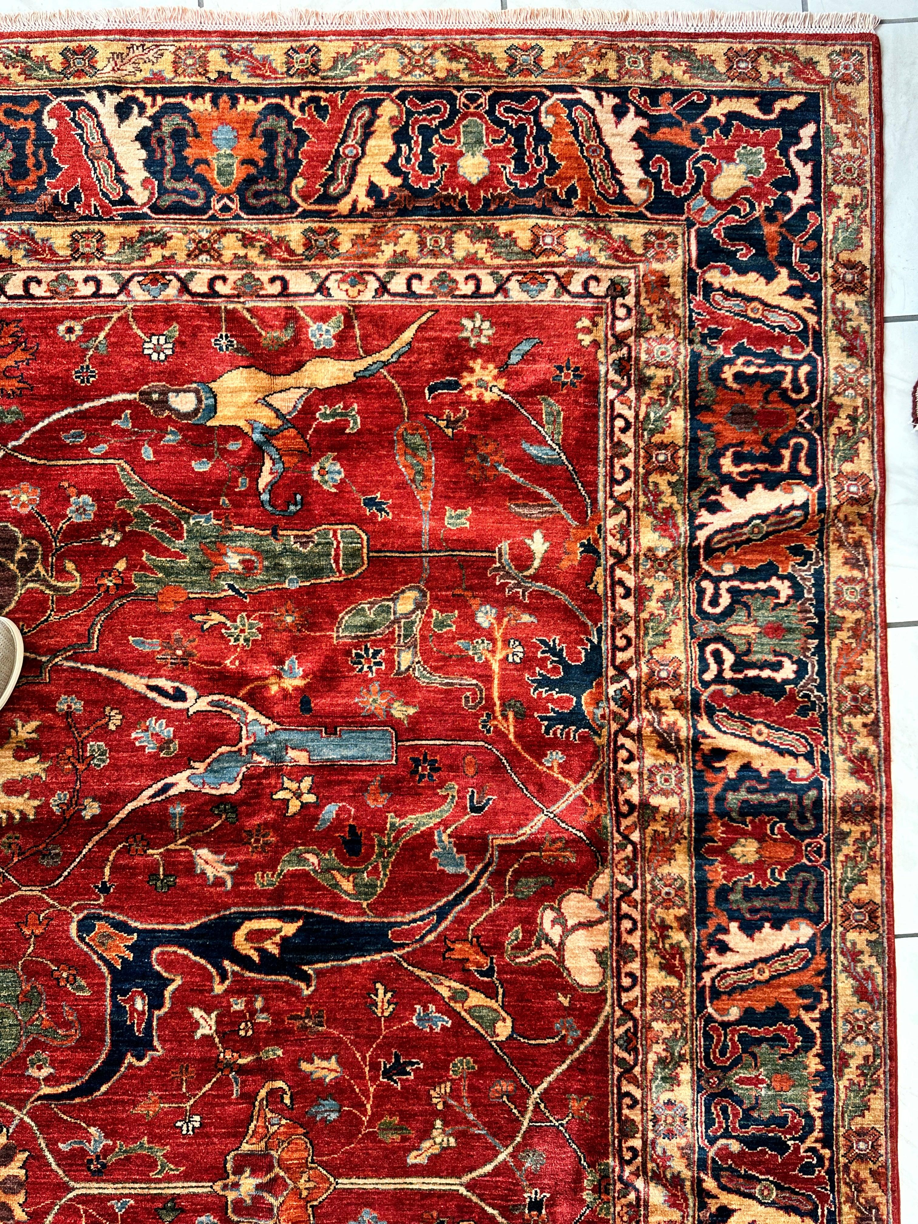 Hand-Knotted Afghani Bidjar Wool Rug – 9’x12’6” – Intricate Geometric & by Rugistan - product image 12 for Resin Society