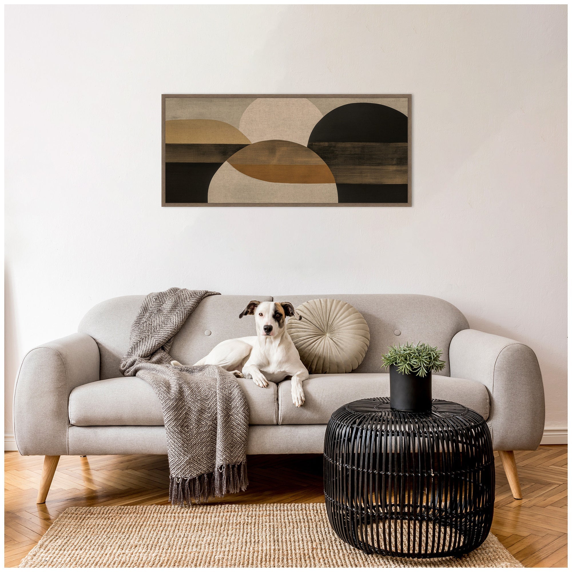 Neutral Rich Tonal Abstract II by The Creative Bunch Studio Framed Canvas Wall Art Print