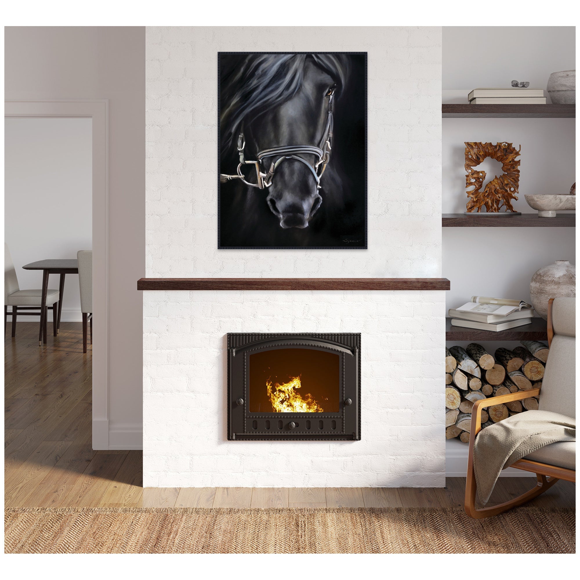 Ebony Splendor by Mary Sparrow Framed Canvas Wall Art Print