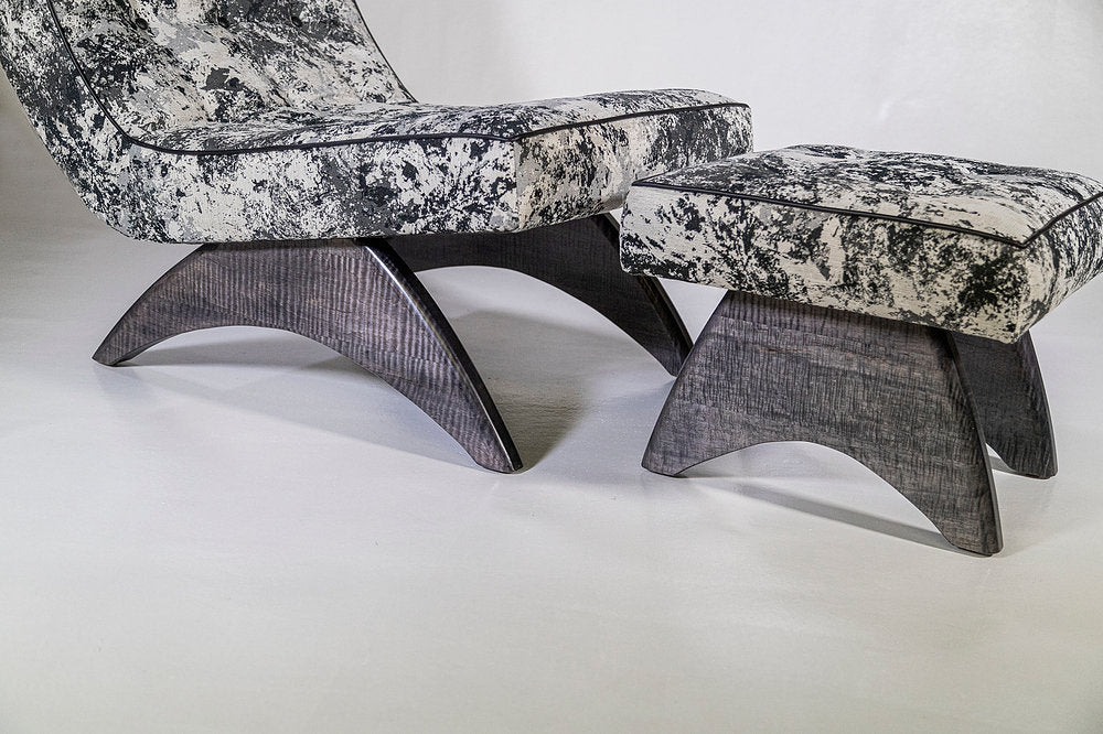 Lounge Chair and Ottoman – Black and White by Enrico Bartolini - product image 2 for Resin Society