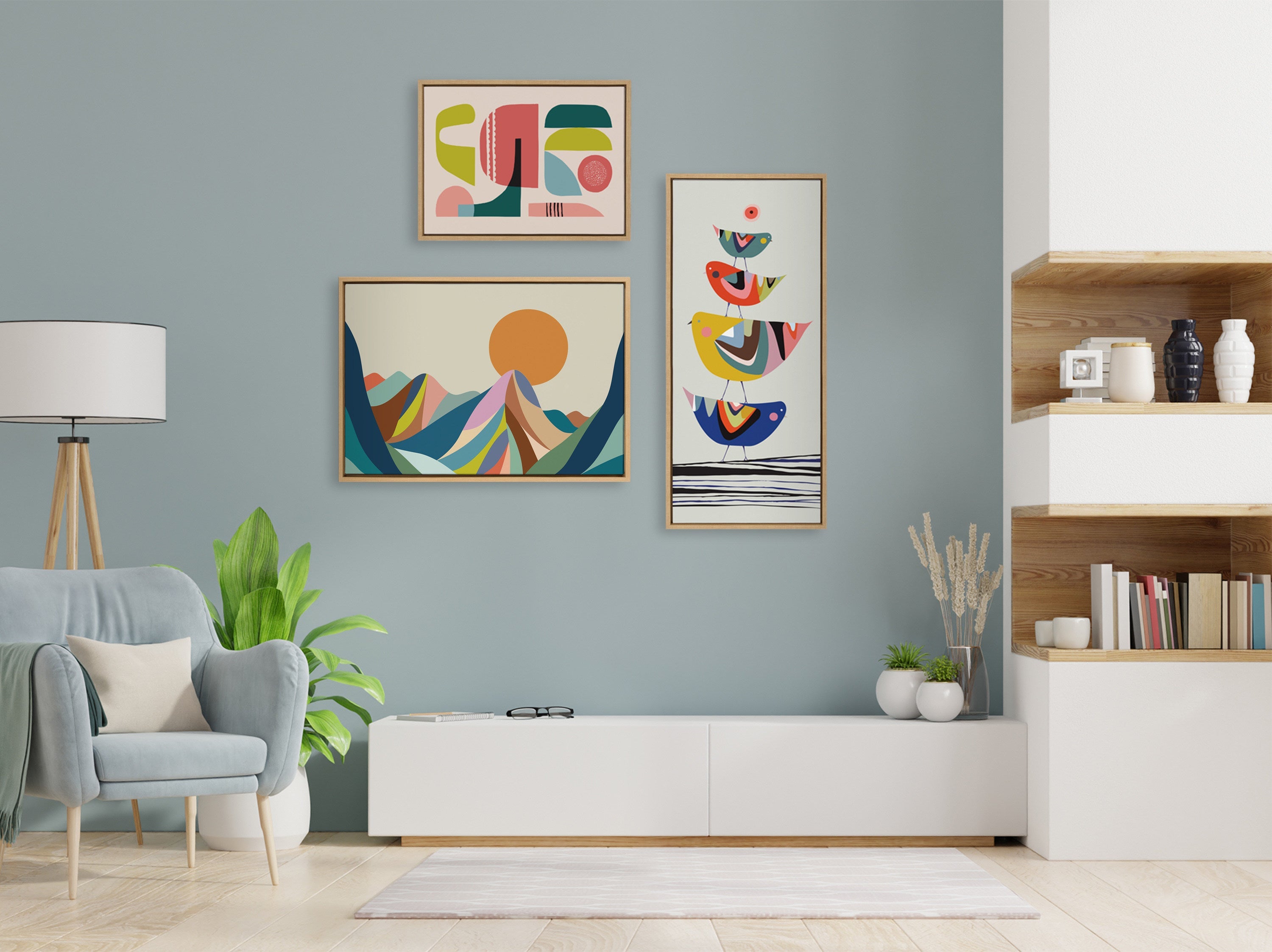 Sylvie Mountains Crop Framed Canvas by kateandlaurel - product image 11 for Resin Society