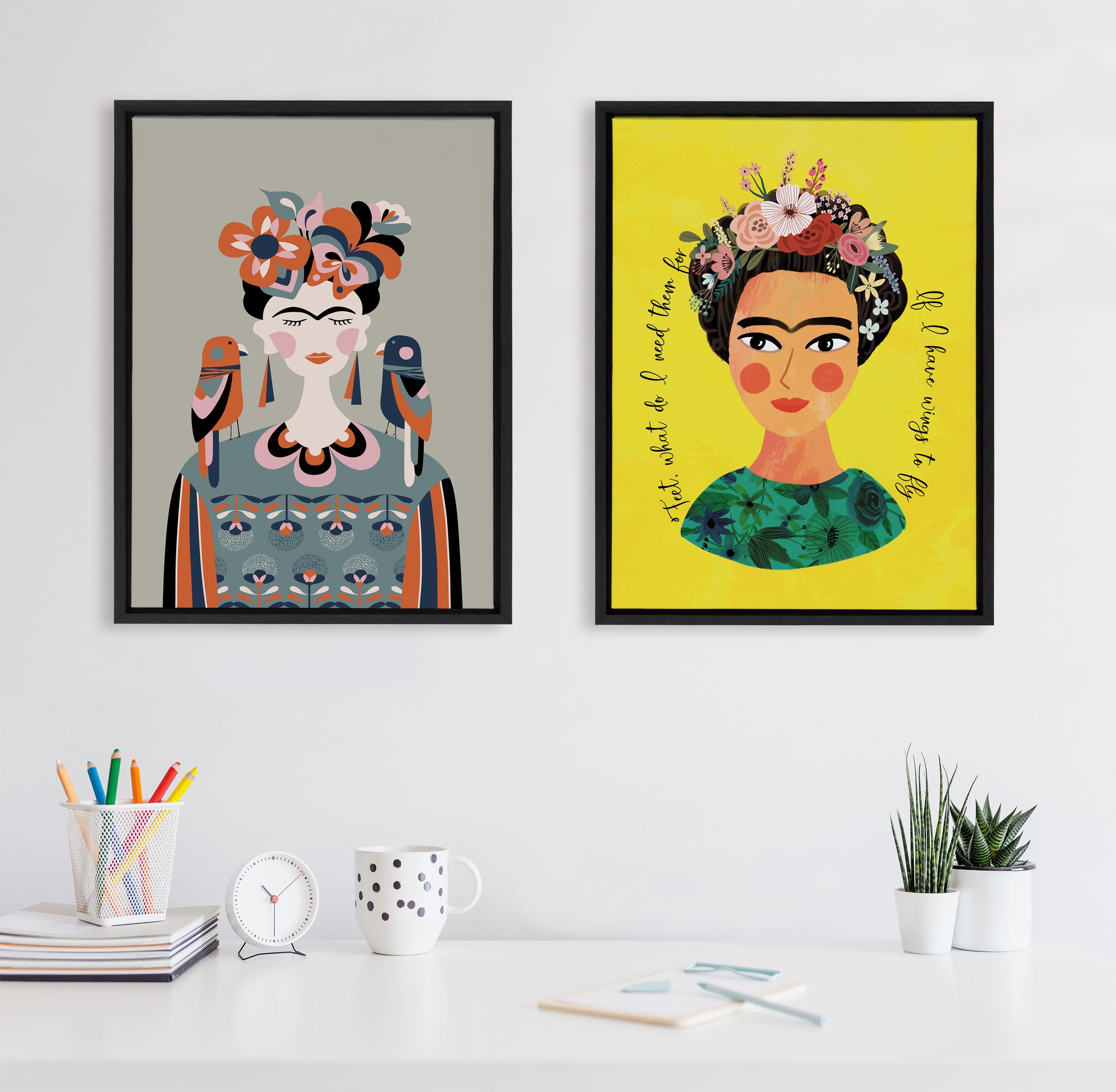 Sylvie MCM Frida Kahlo Framed Canvas by kateandlaurel - product image 16 for Resin Society
