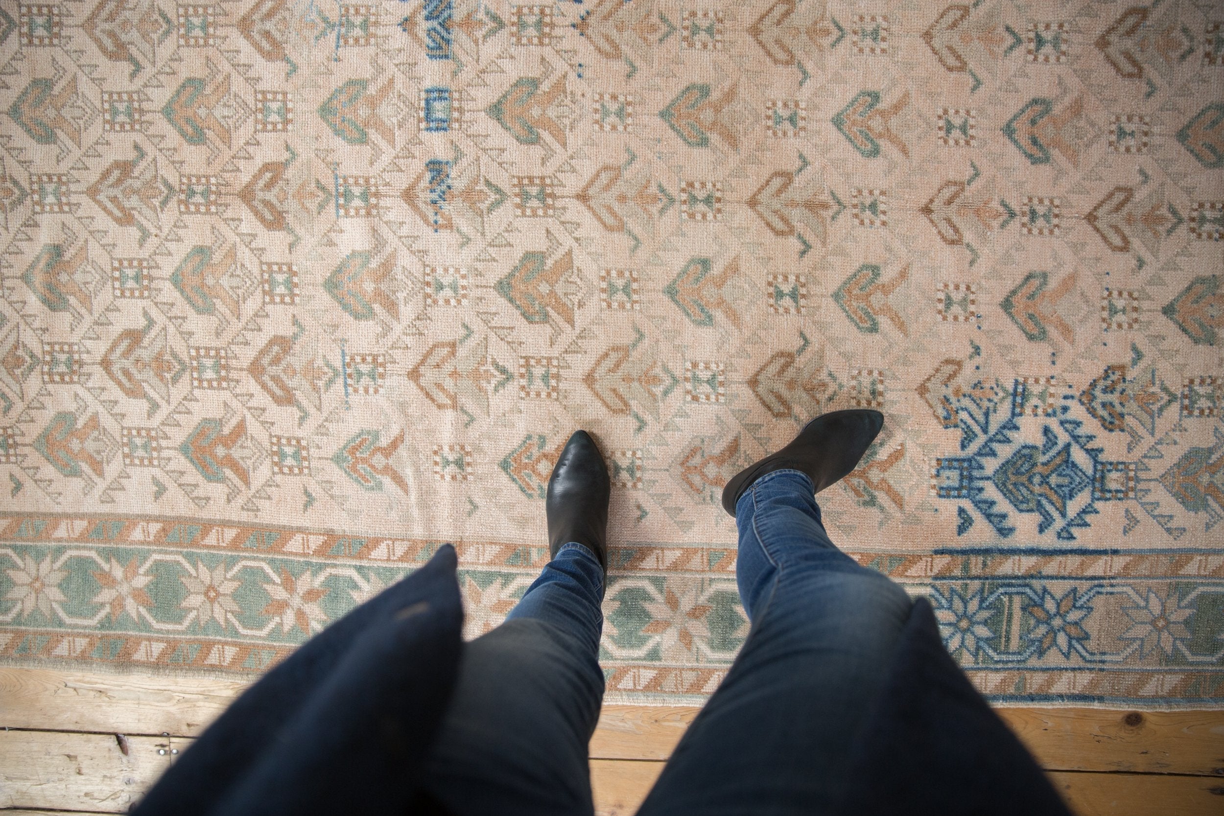 5x10.5 Vintage Distressed Oushak Rug Runner by Old New House® - product image 2 for Resin Society