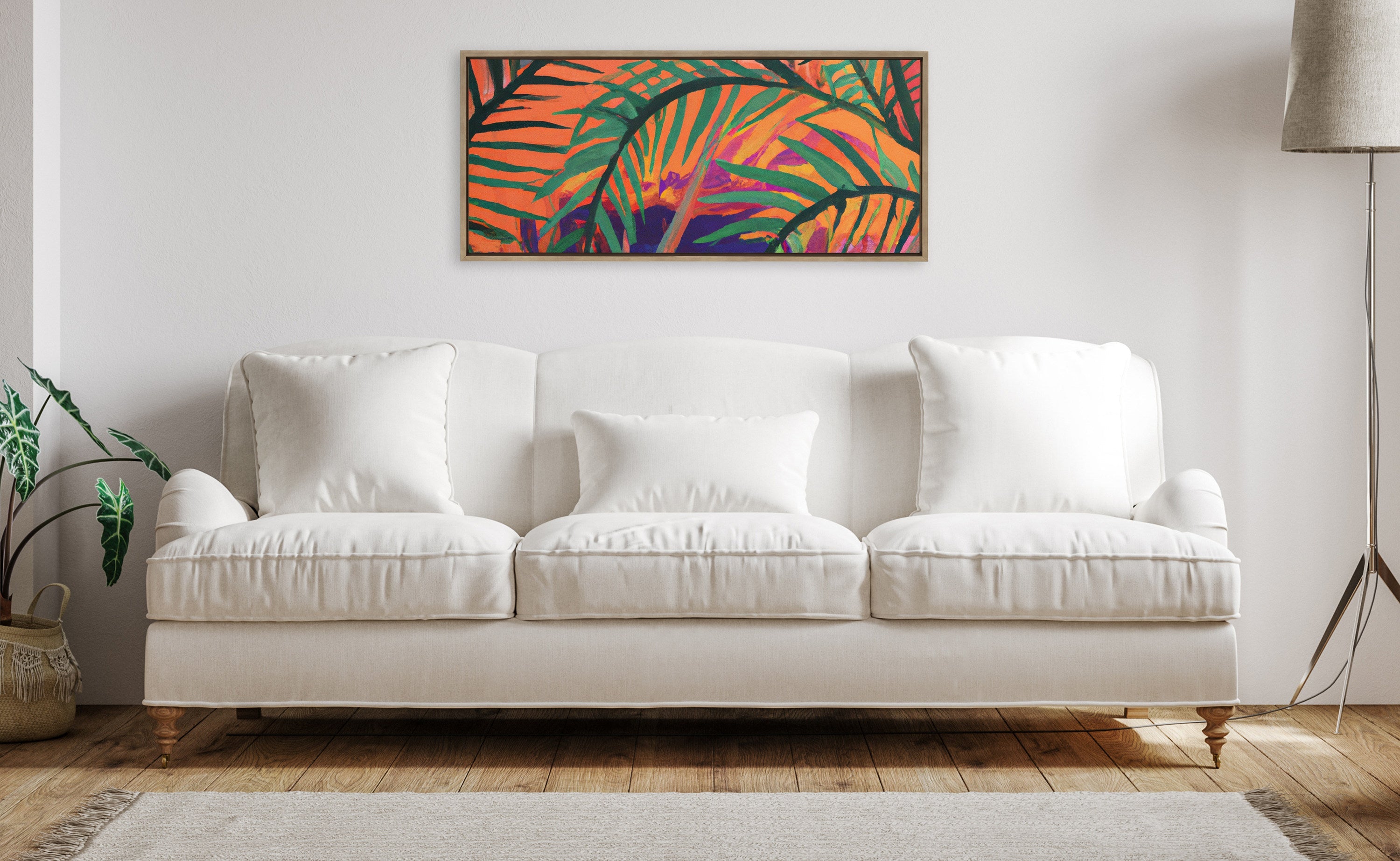 Sylvie Blank Framed Canvas 18x40