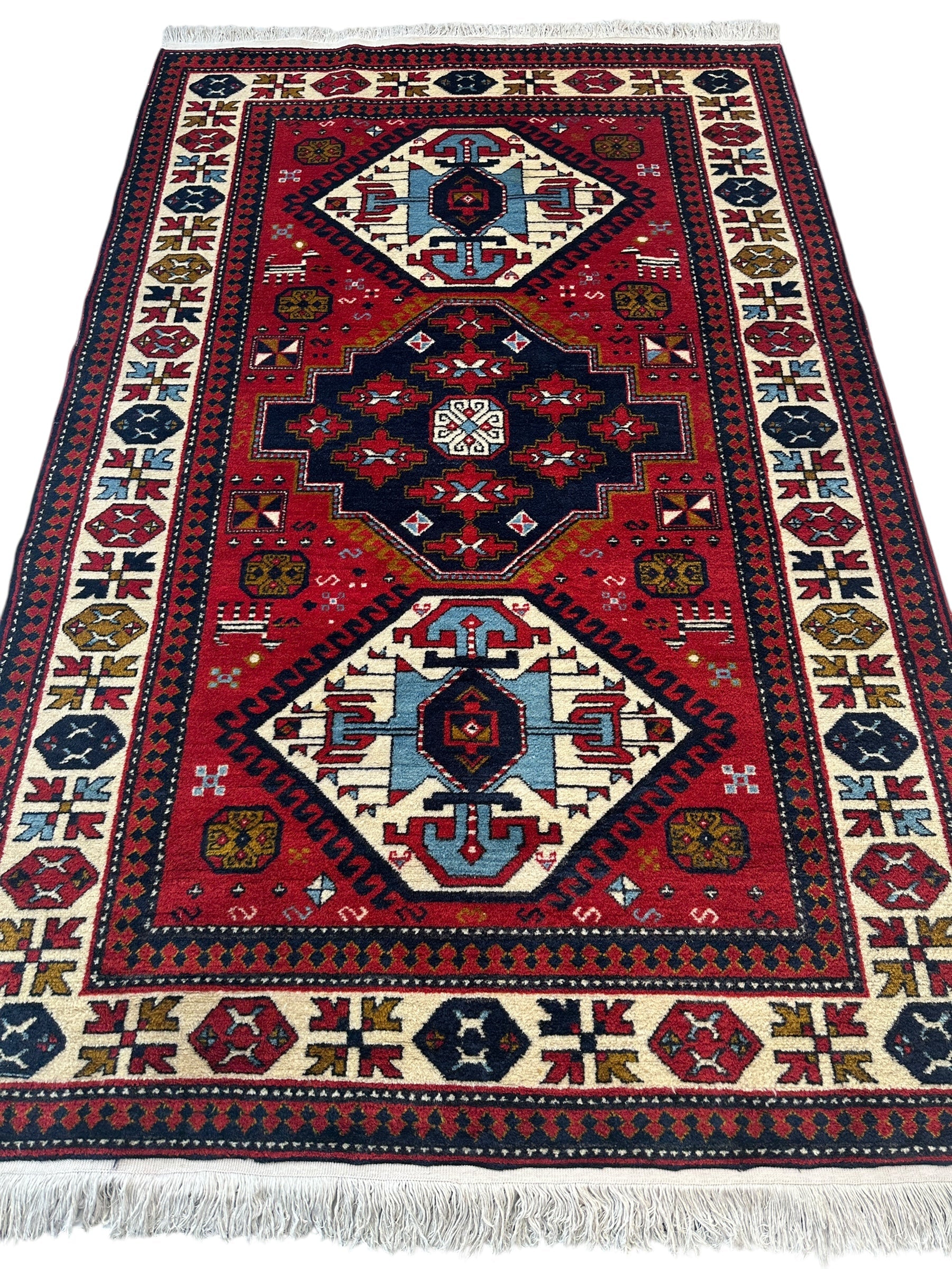 Armenian Yerevan Wool Rug – 4’6” x 6’11” – Hand-Knotted Geometric Design by Rugistan - product image 3 for Resin Society