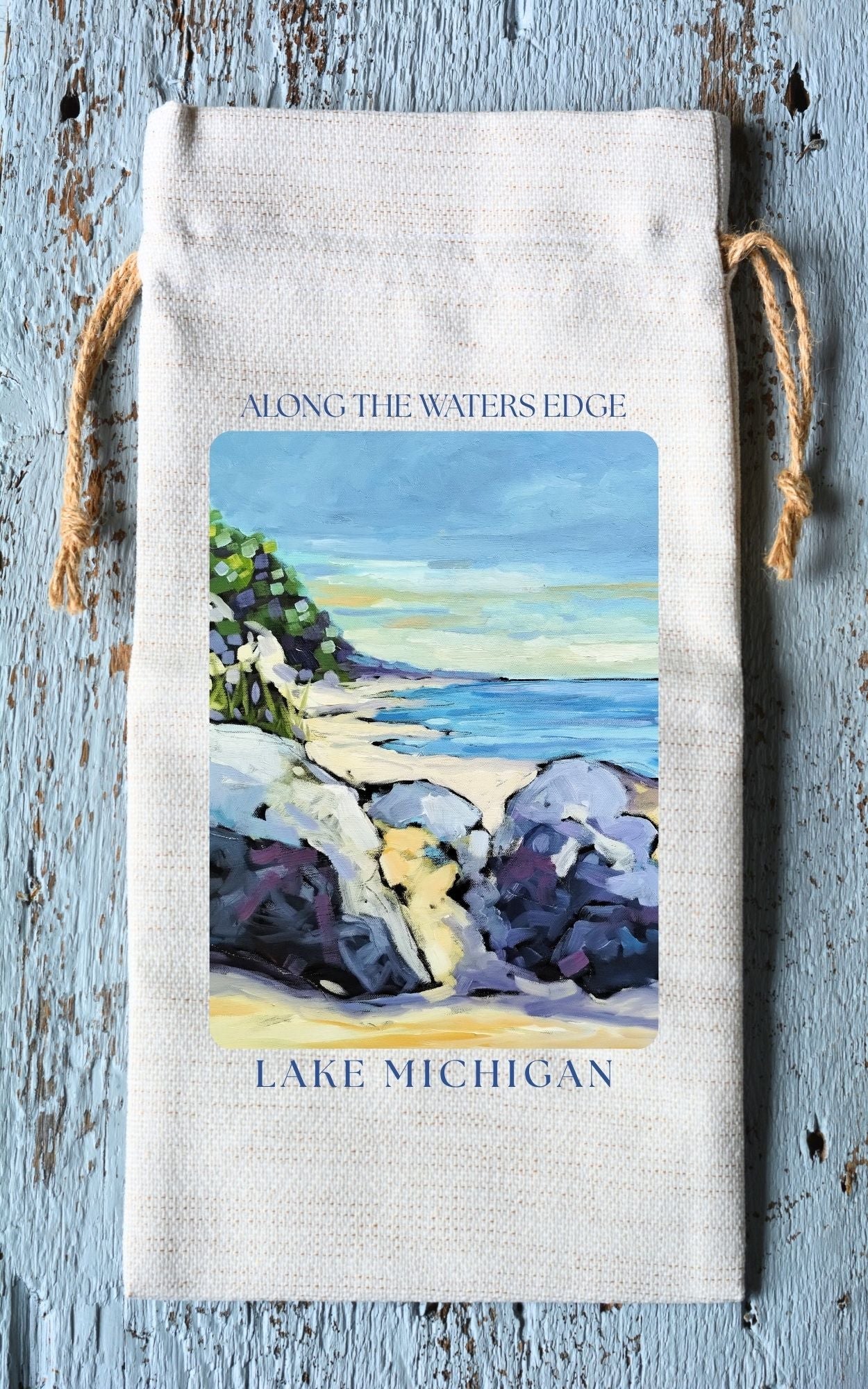 Wine Tote: Along the Waters Edge by Dreese Fine Art - Resin Society