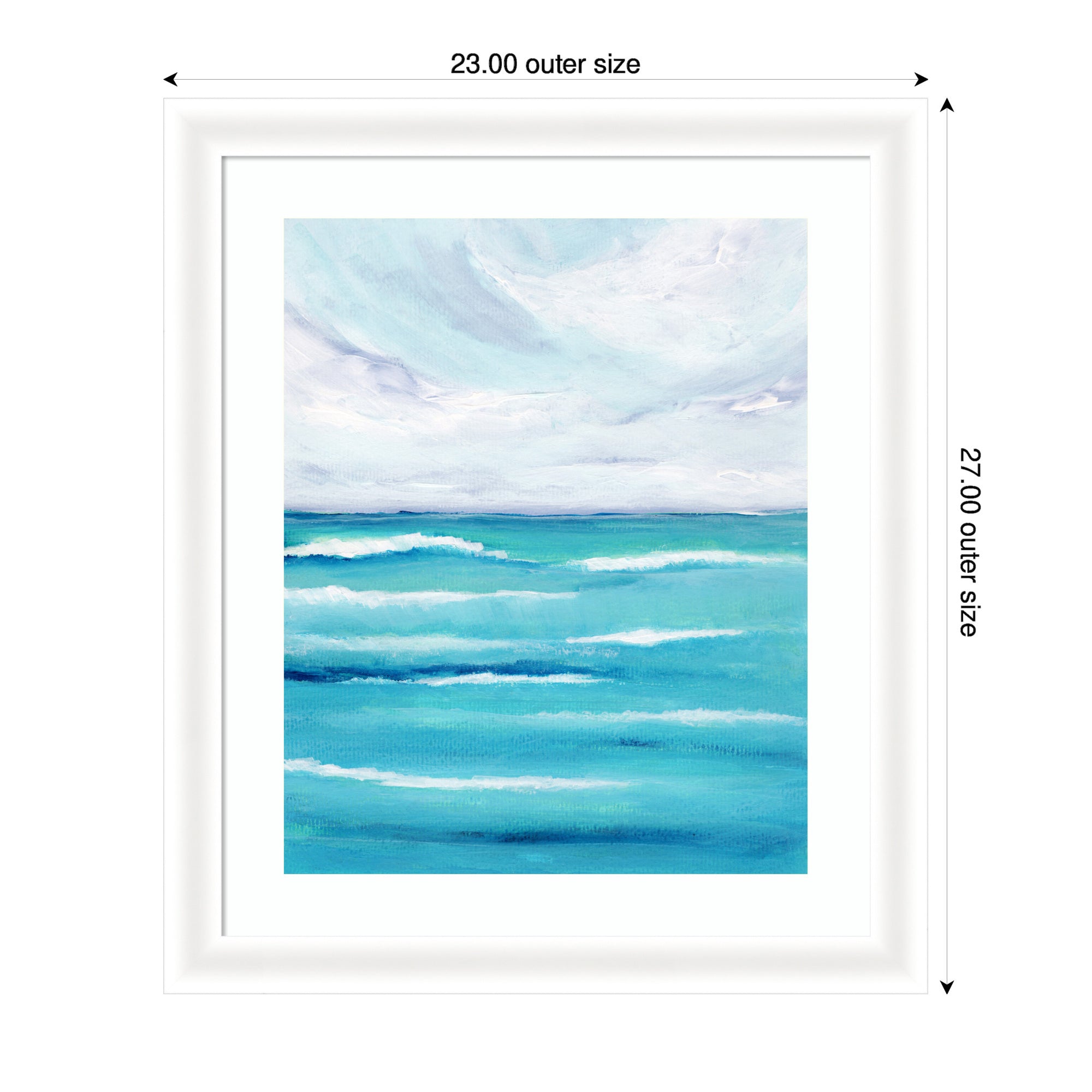 Framed Art Evening Ocean Waves by Nikita Jariwala
