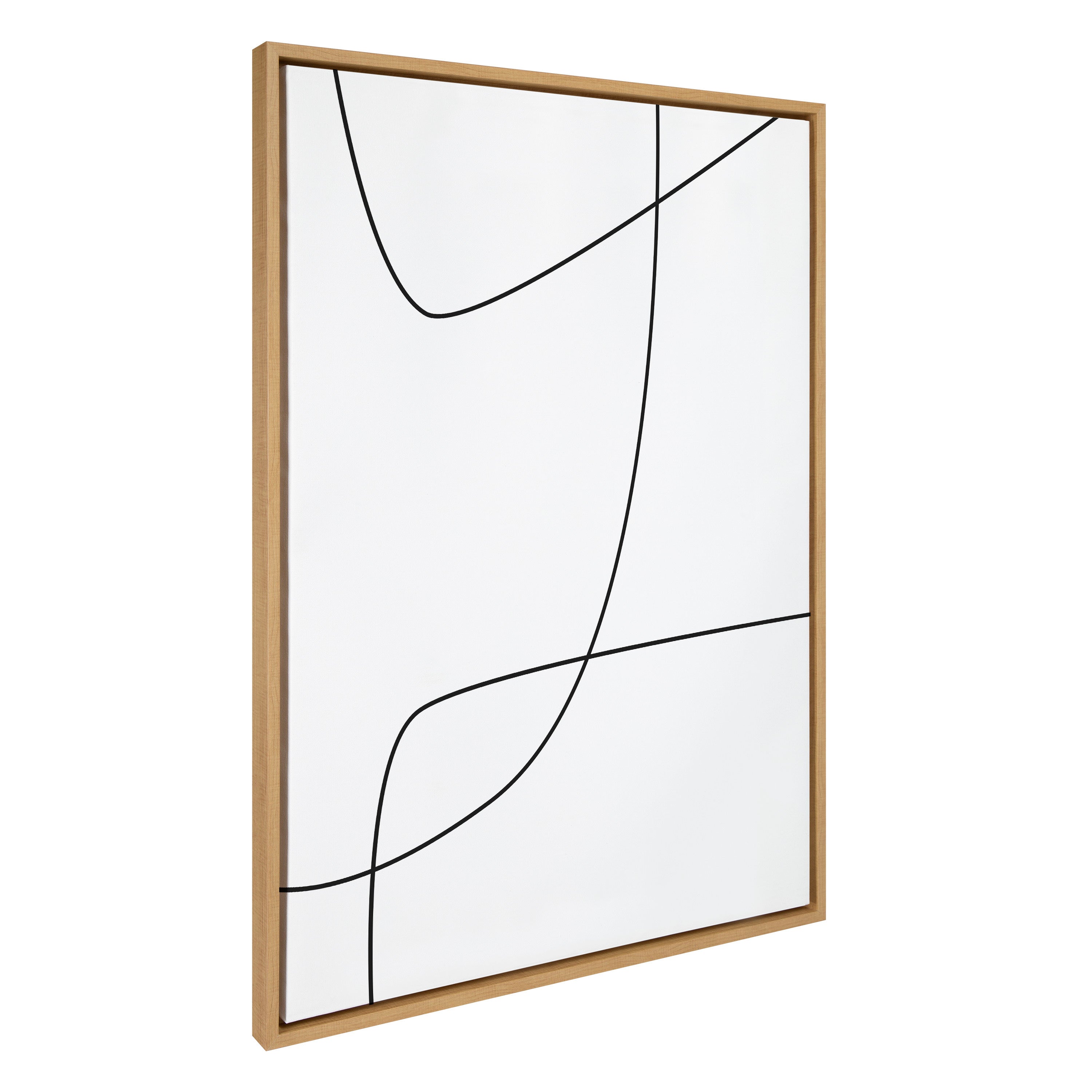 Sylvie Modern Line Abstract 3 BW Framed Canvas by kateandlaurel - product image 10 for Resin Society