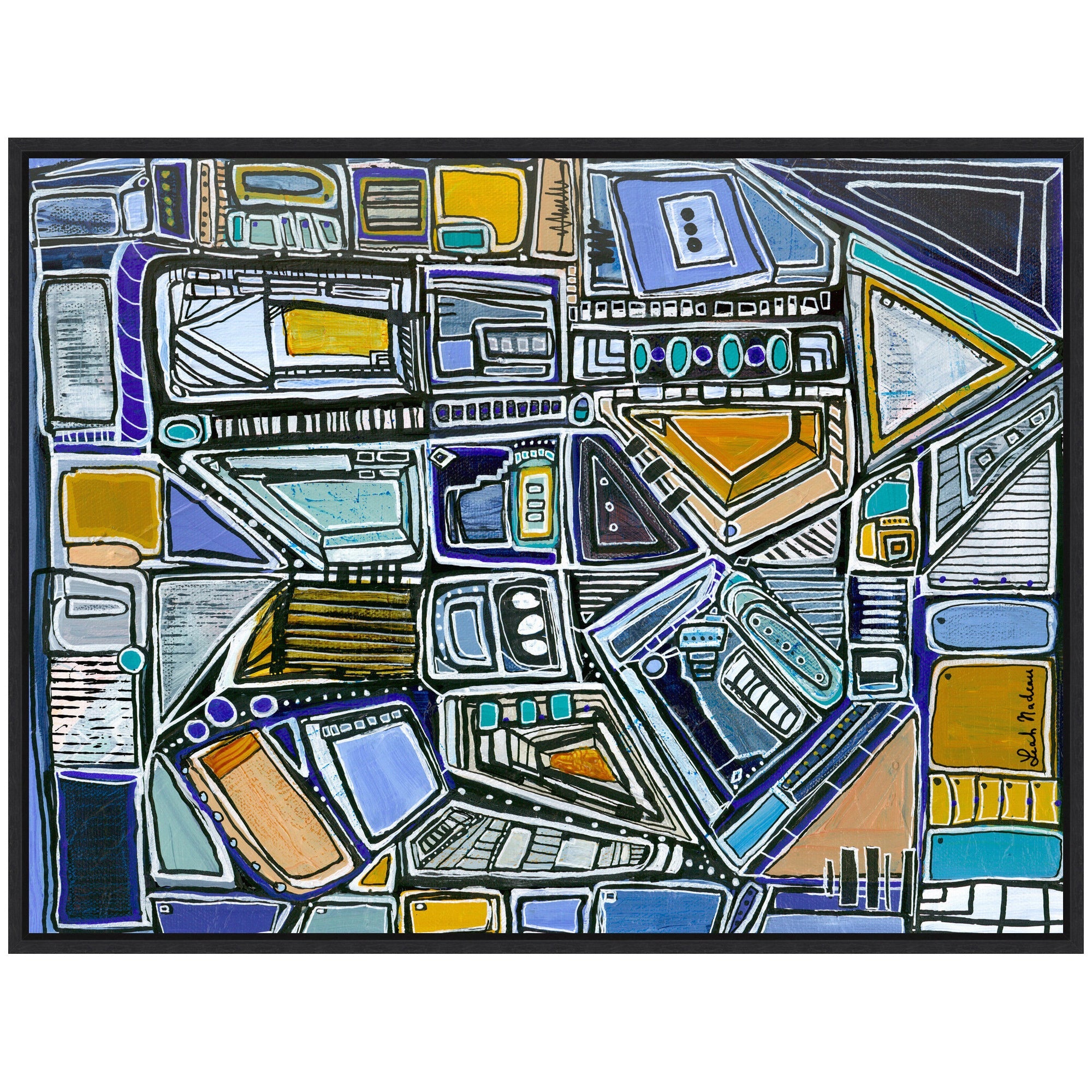 Sylvie Pacific Tower Horizontal Framed Canvas by Leah Nadeau