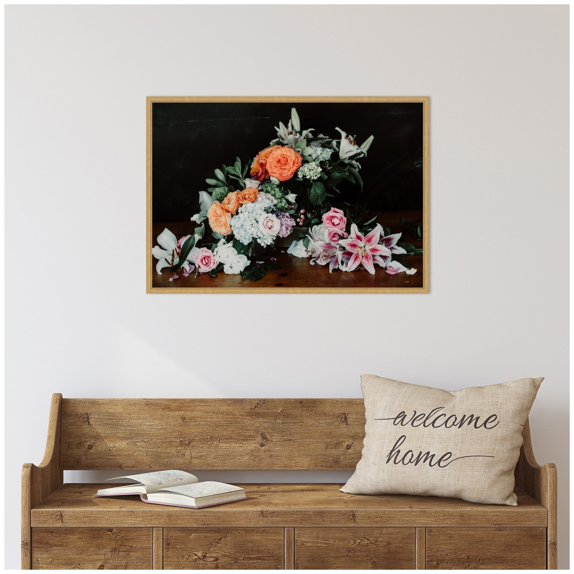 Sylvie Moody Bouquet Framed Canvas by Alicia Abla