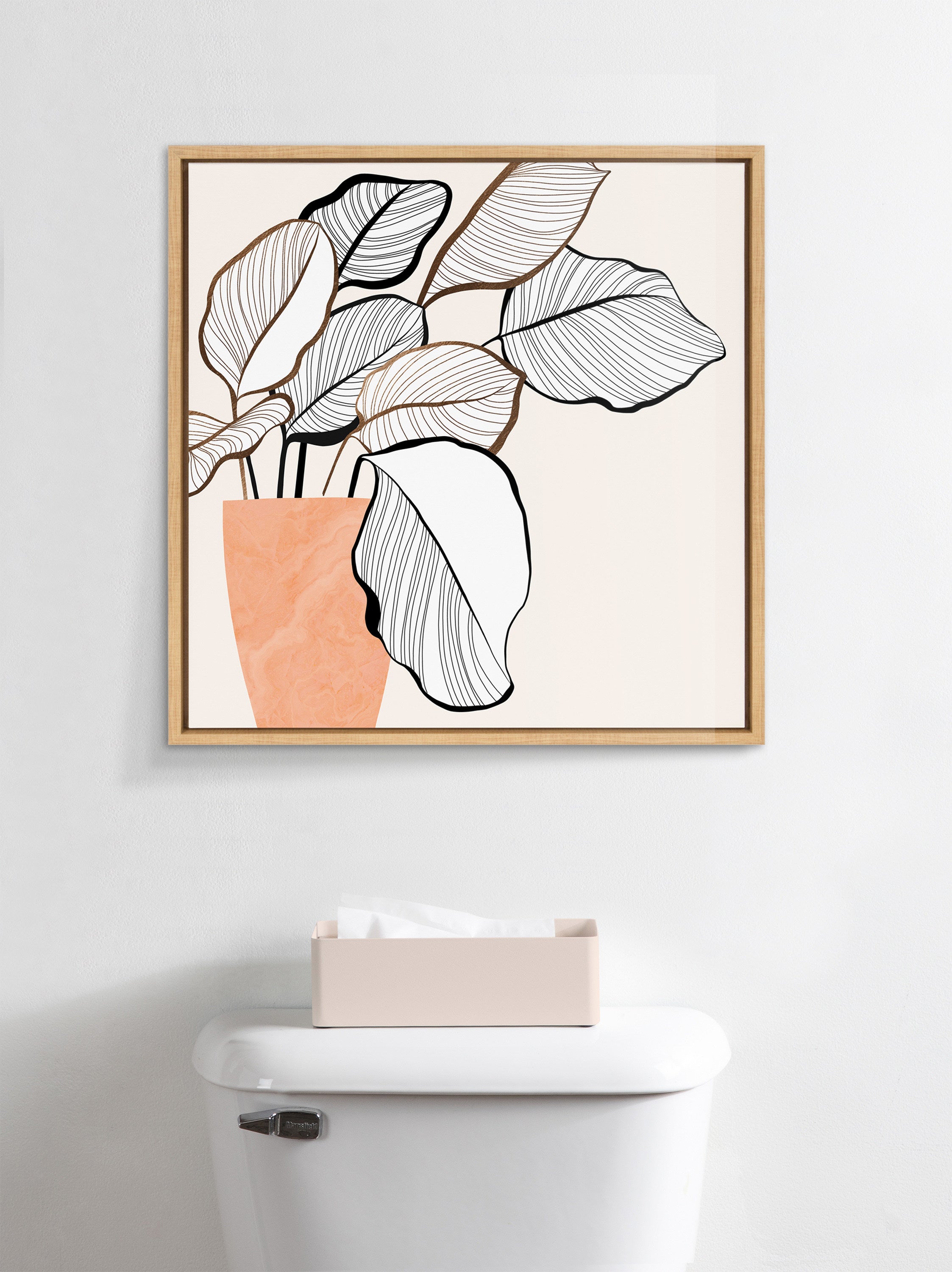 Sylvie Botanical Calathea 4 Framed Canvas by kateandlaurel - product image 8 for Resin Society