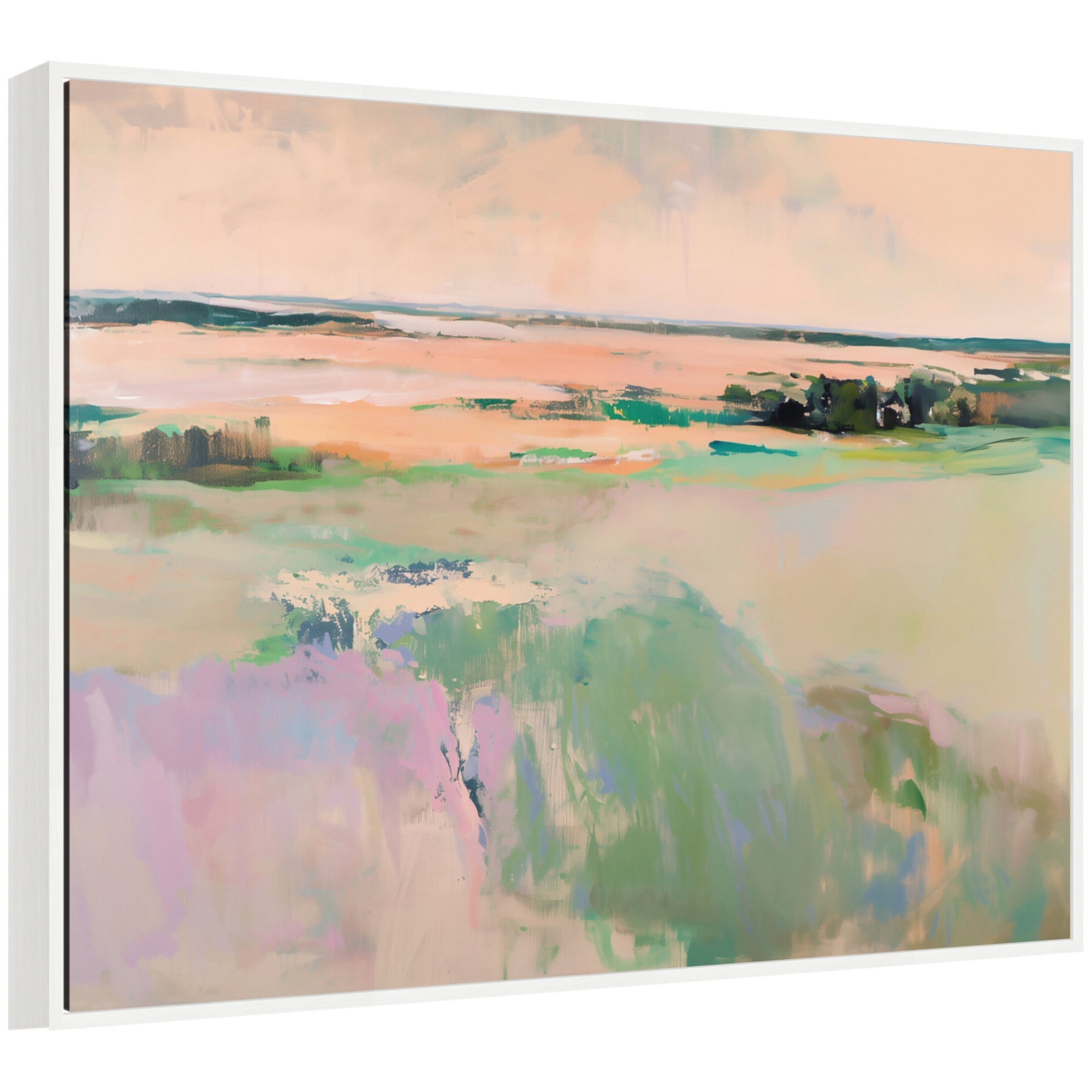 Sylvie Pastel Horizon III Framed Canvas by Amy Lighthall by kateandlaurel