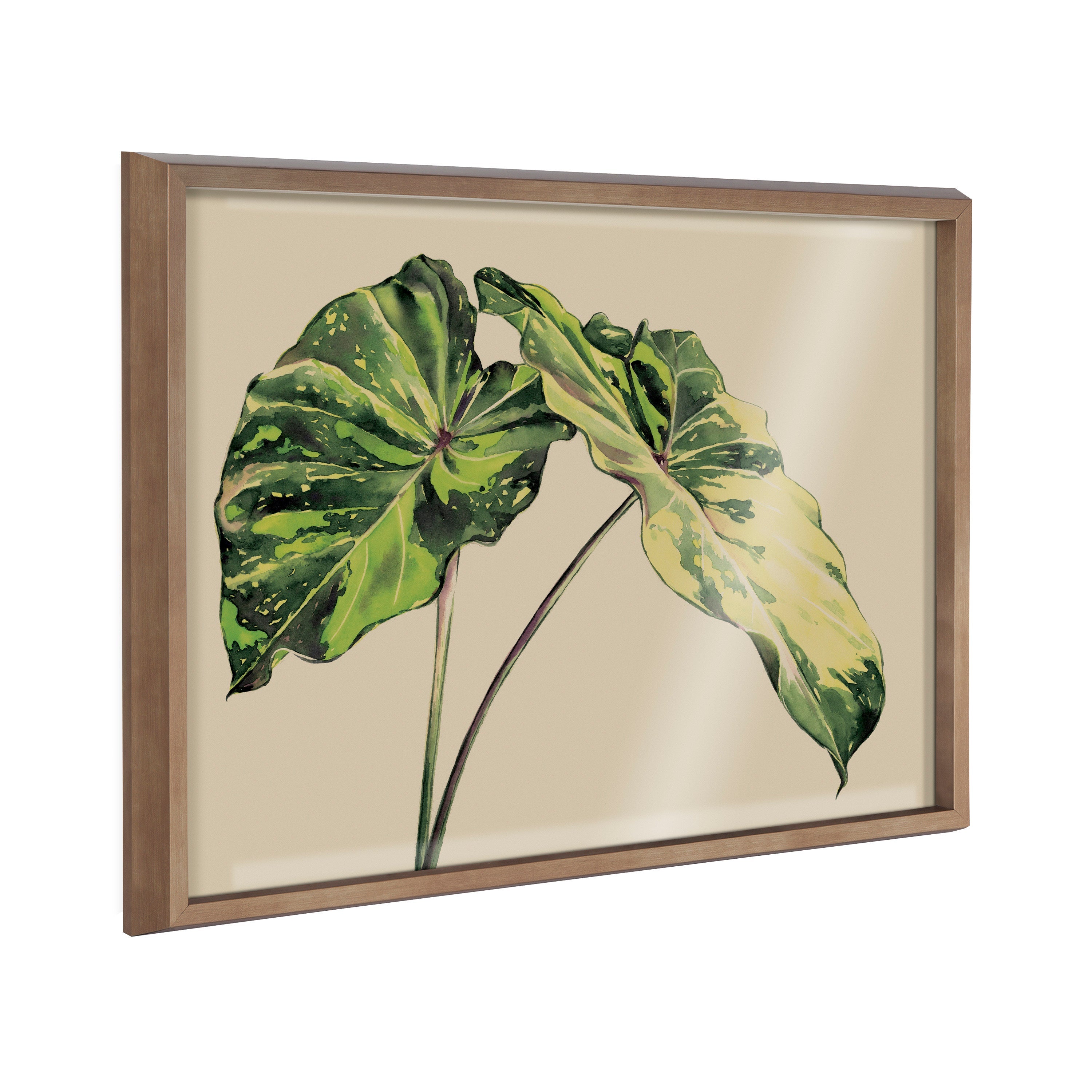 Blake Spotted Leaves Neutral Framed Printed Glass by kateandlaurel - product image 8 for Resin Society