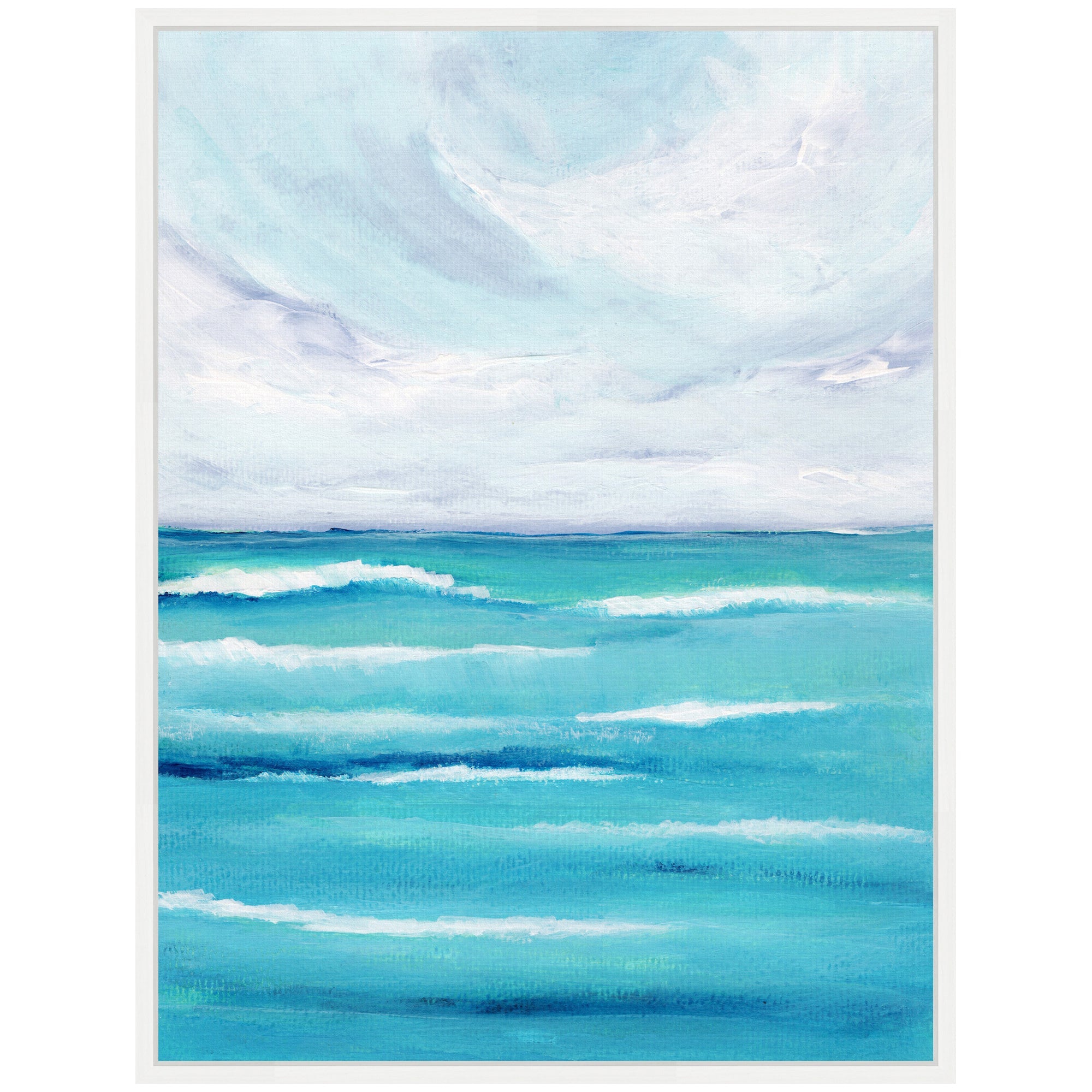 Sylvie Evening Ocean Waves Framed Canvas by Nikita Jariwala