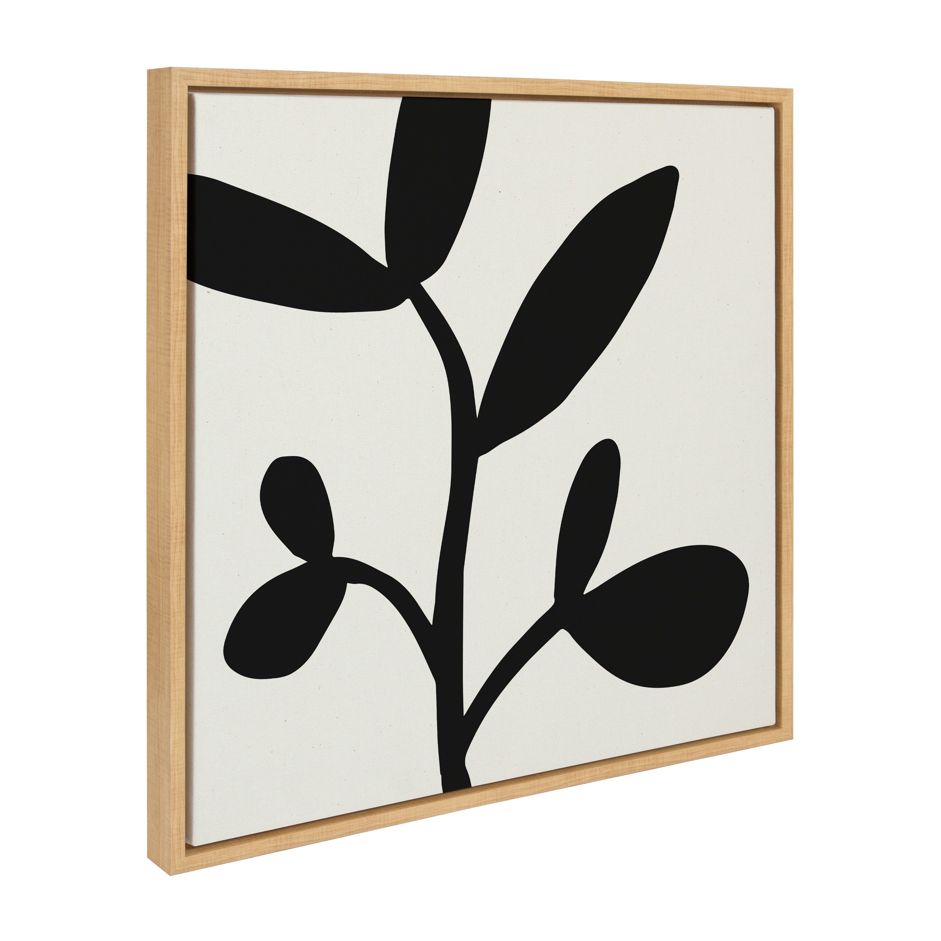 Sylvie Modern Botanical Neutral Abstract 2 Framed Canvas