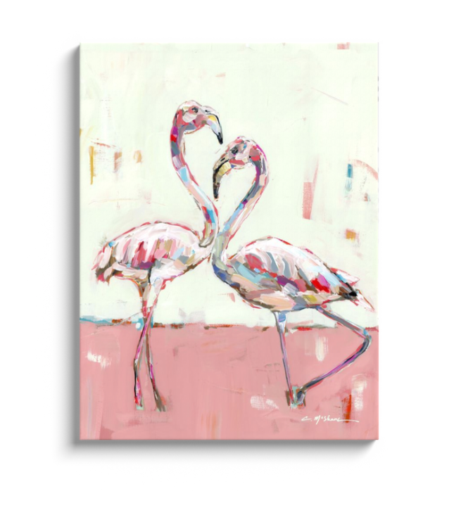 "Fabulous Flamingos" on canvas by Chelsea McShane Art - main product image for Resin Society
