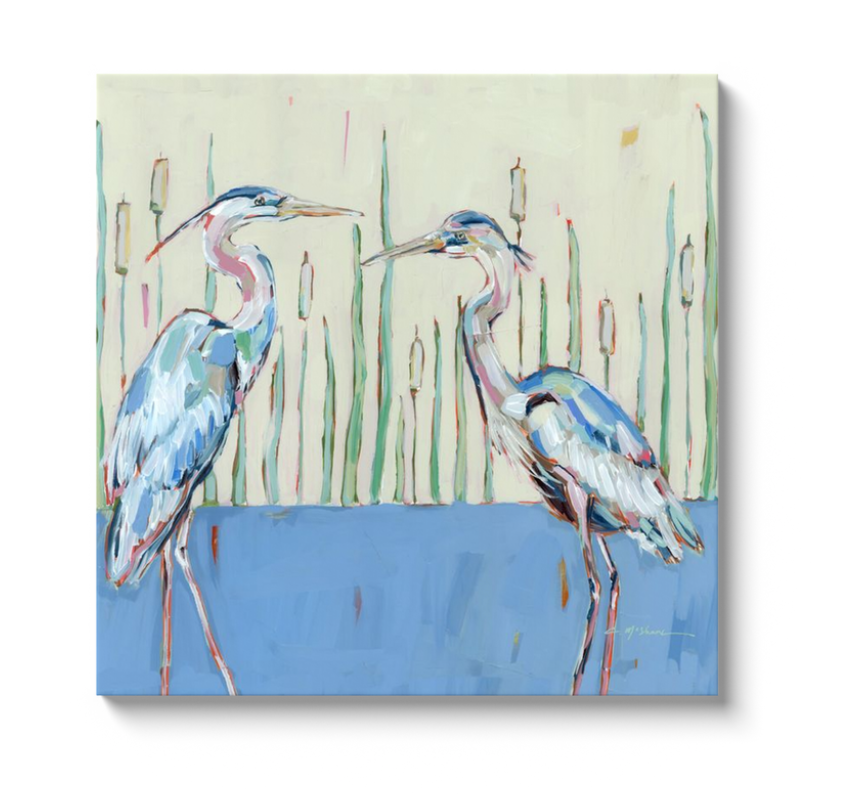 "Follow Your Path" blue herons on canvas by Chelsea McShane Art - product image 5 for Resin Society