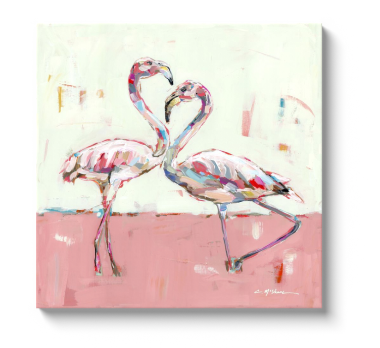 "Fabulous Flamingos" on canvas by Chelsea McShane Art - product image 2 for Resin Society