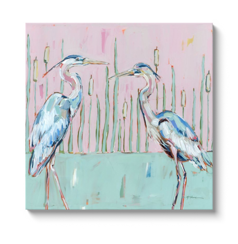"Follow Your Path" blue herons on canvas by Chelsea McShane Art - product image 4 for Resin Society