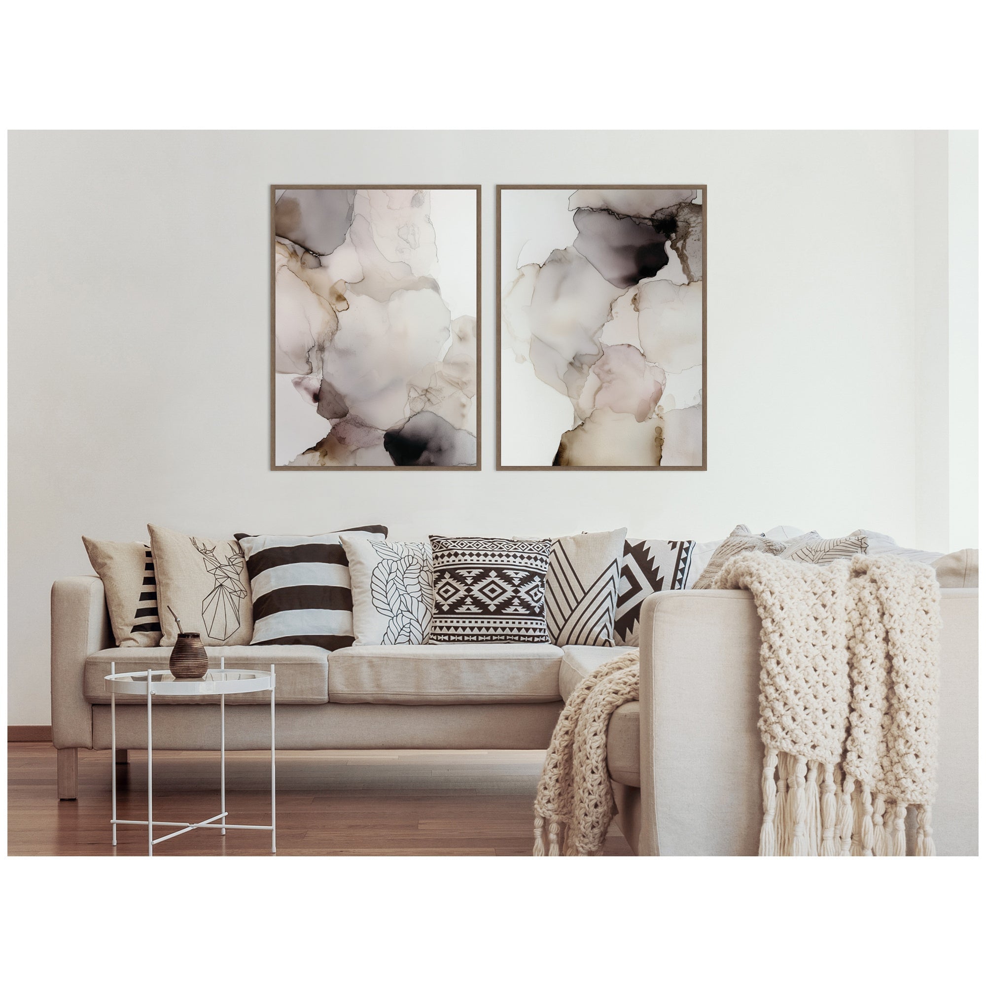 Smoke No.
1 & No.
2 2 Piece Framed Canvas Wall Art Set by Amy Lighthall