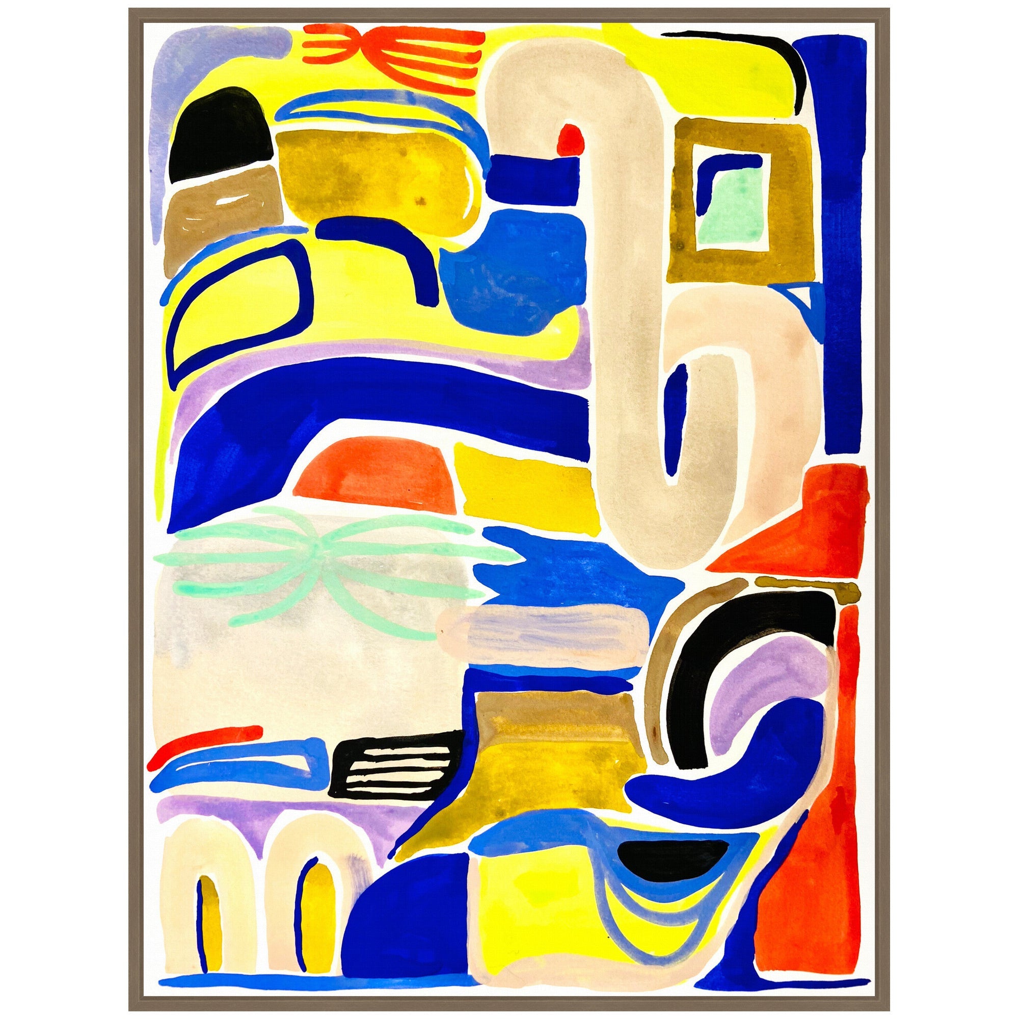 Sylvie Abstract 04 Framed Canvas by Emma Daisy