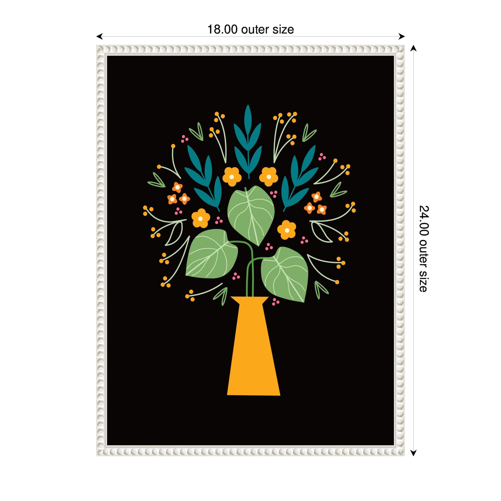 Sylvie Floral Yellow Vase Framed Canvas by Amber Leaders