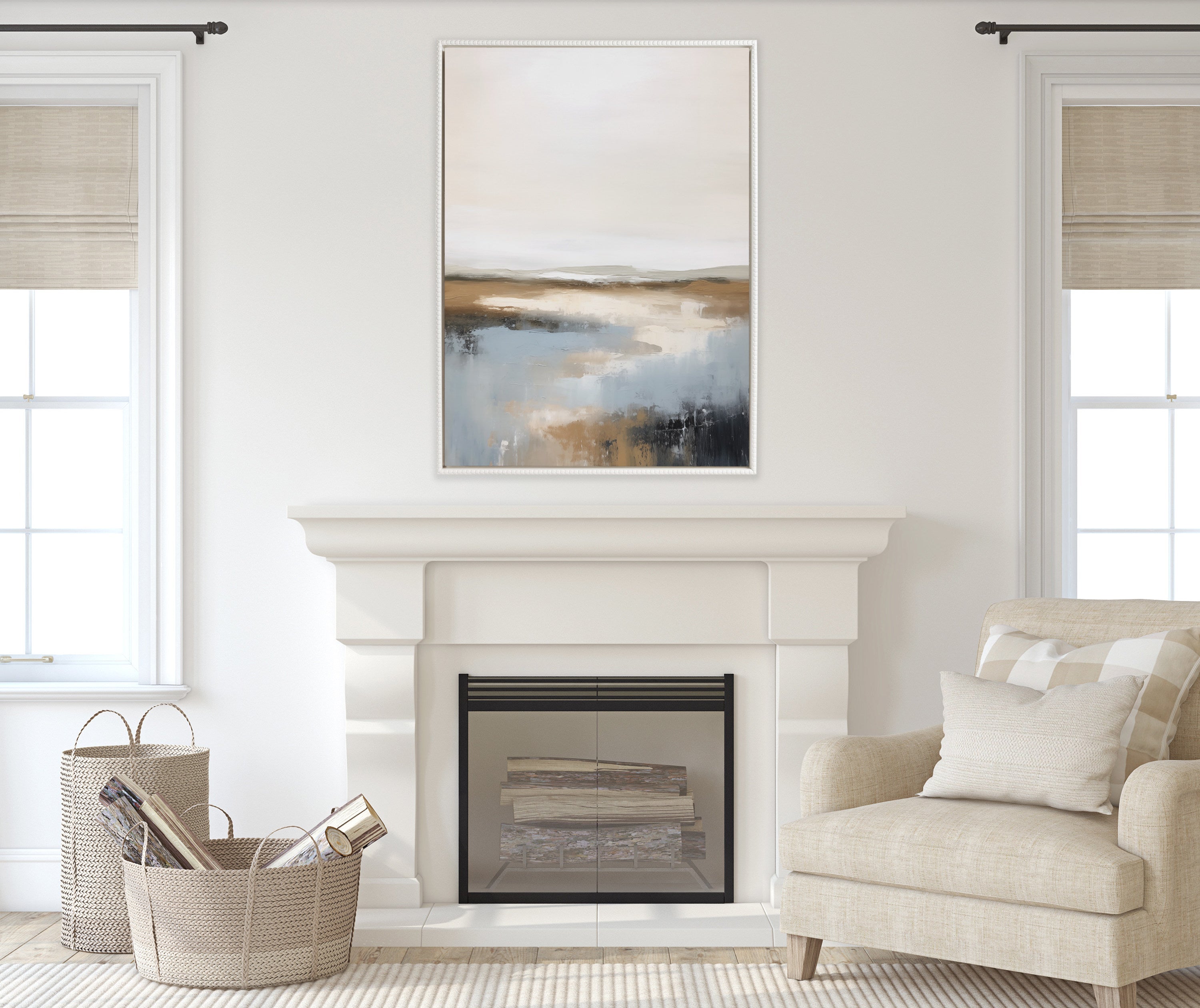 Sylvie Beaded Idyllic Retreat Framed Canvas by Amy Lighthall