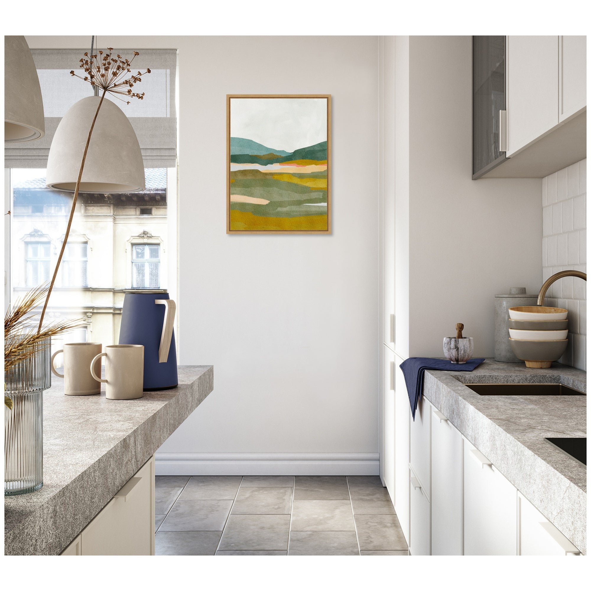 Sylvie Vibrant Abstract Framed Canvas by Nikita Jariwala