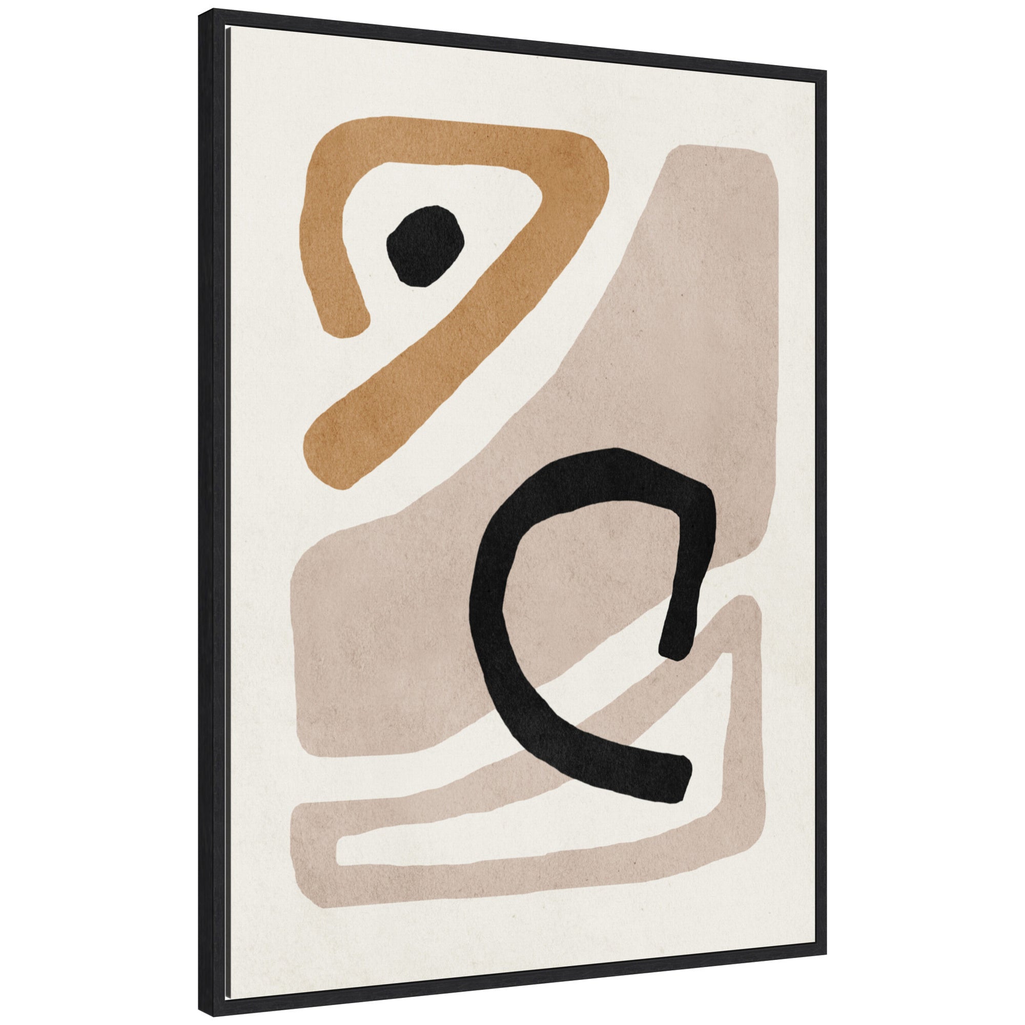 Sylvie Neutral Abstract 1 Minimal Modern Art Framed Canvas by July Art Prints