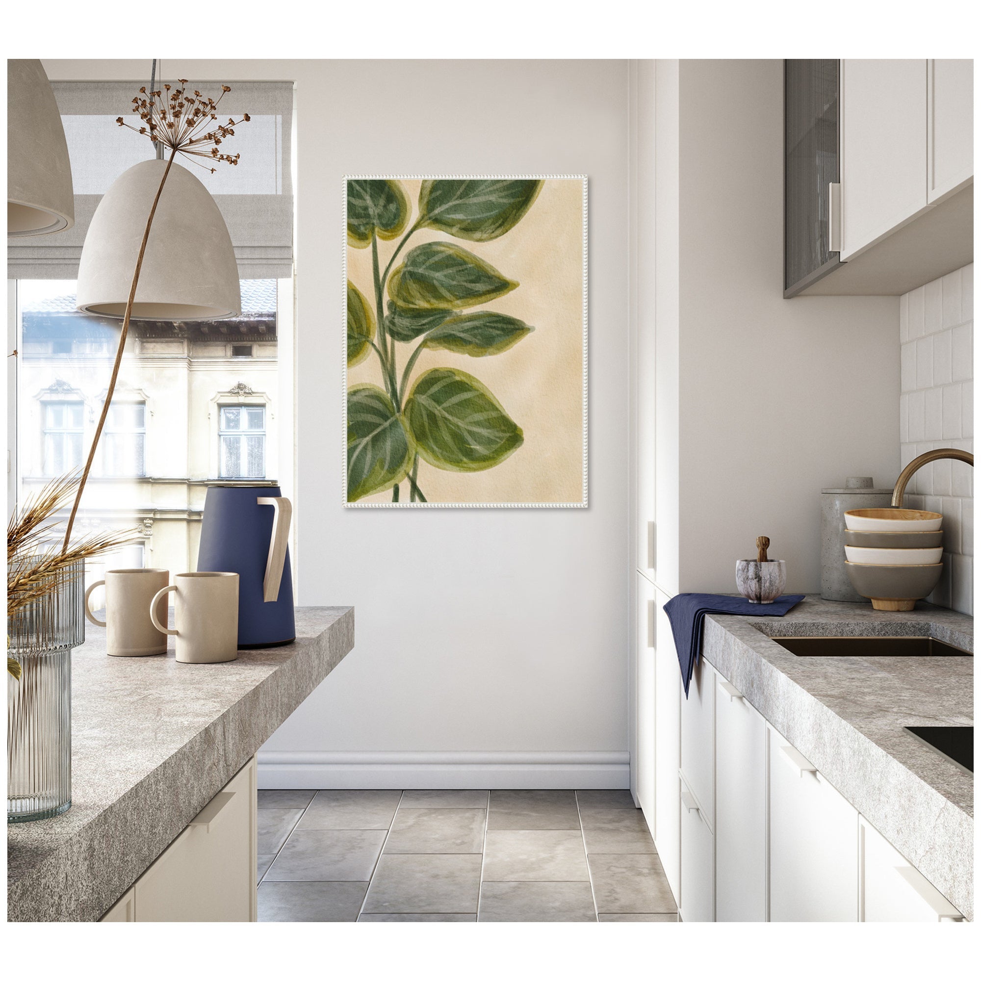 Sylvie Green Foliage Framed Canvas by Nikita Jariwala