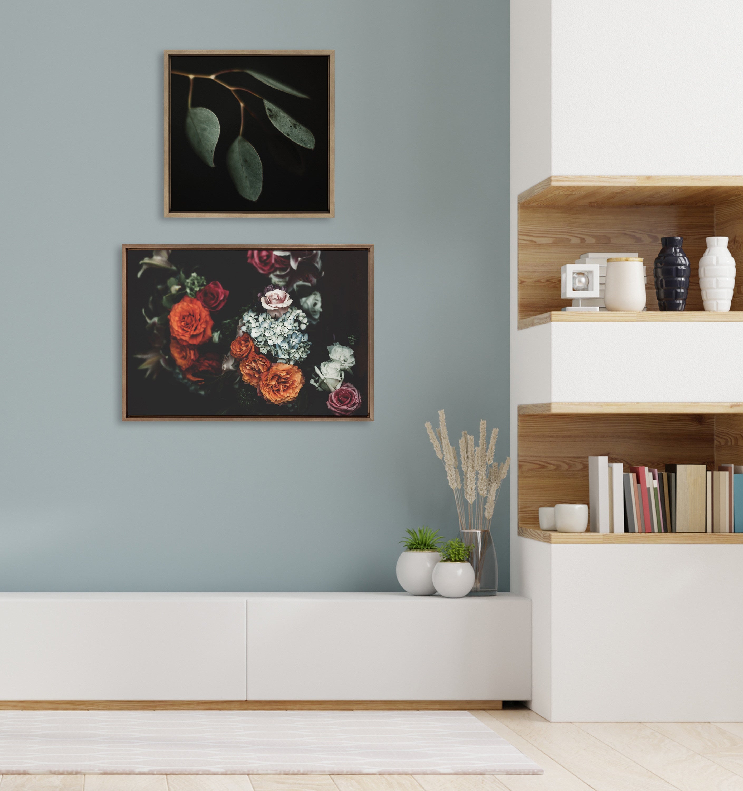 Sylvie Eucalyptus Leaves Framed Canvas by Alicia Abla by kateandlaurel - product image 6 for Resin Society