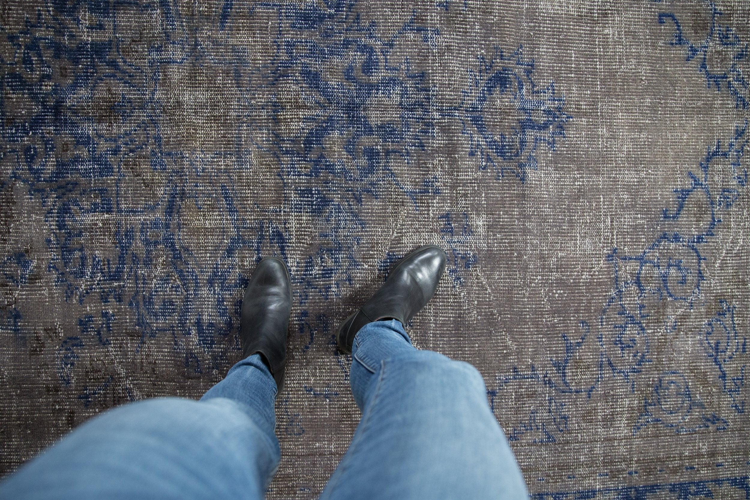 6.5x9 Vintage Distressed Overdyed Oushak Carpet by Old New House® - product image 2 for Resin Society
