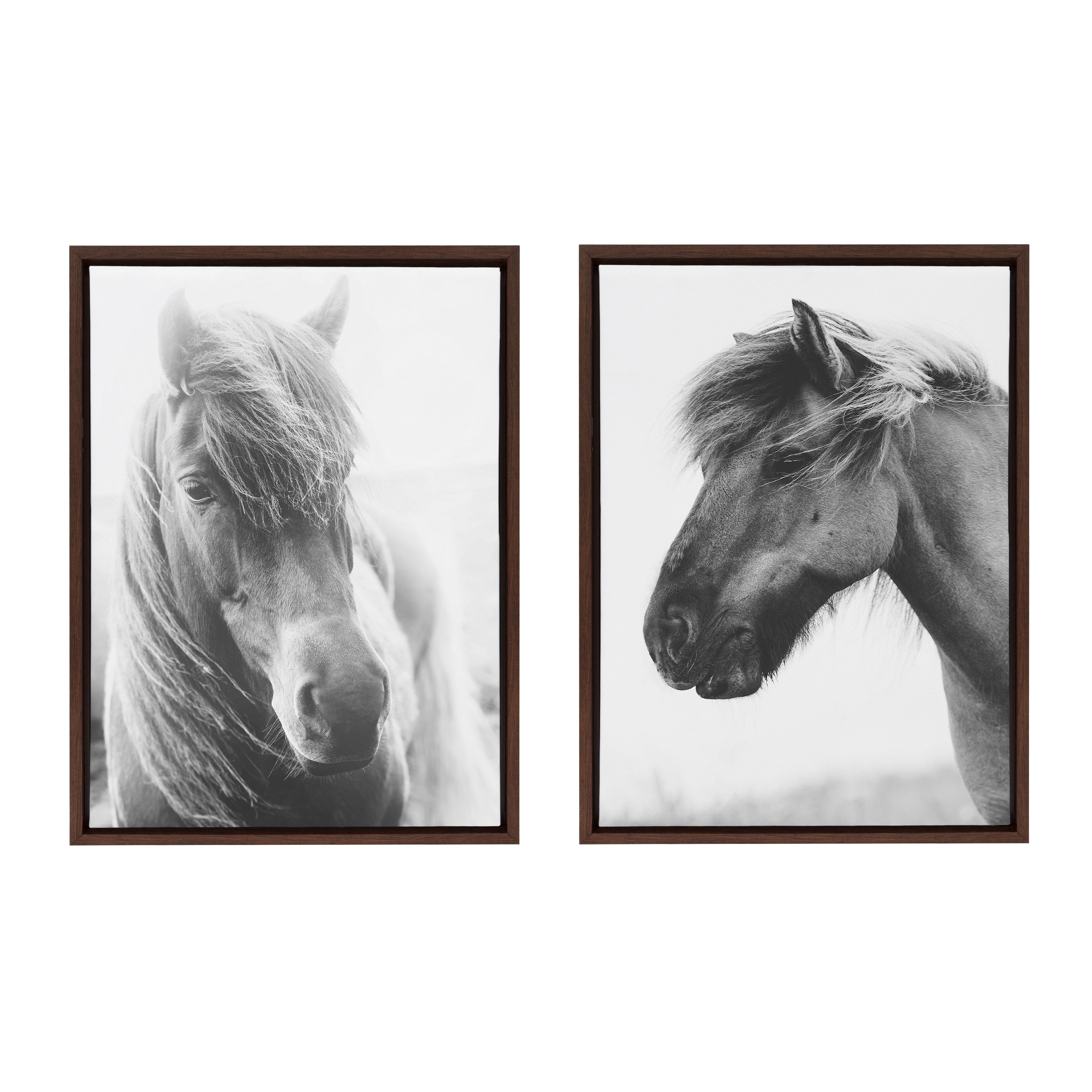 Sylvie Benevolence and Indomitable Framed Canvas Set by Alicia Abla by kateandlaurel - main product image for Resin Society
