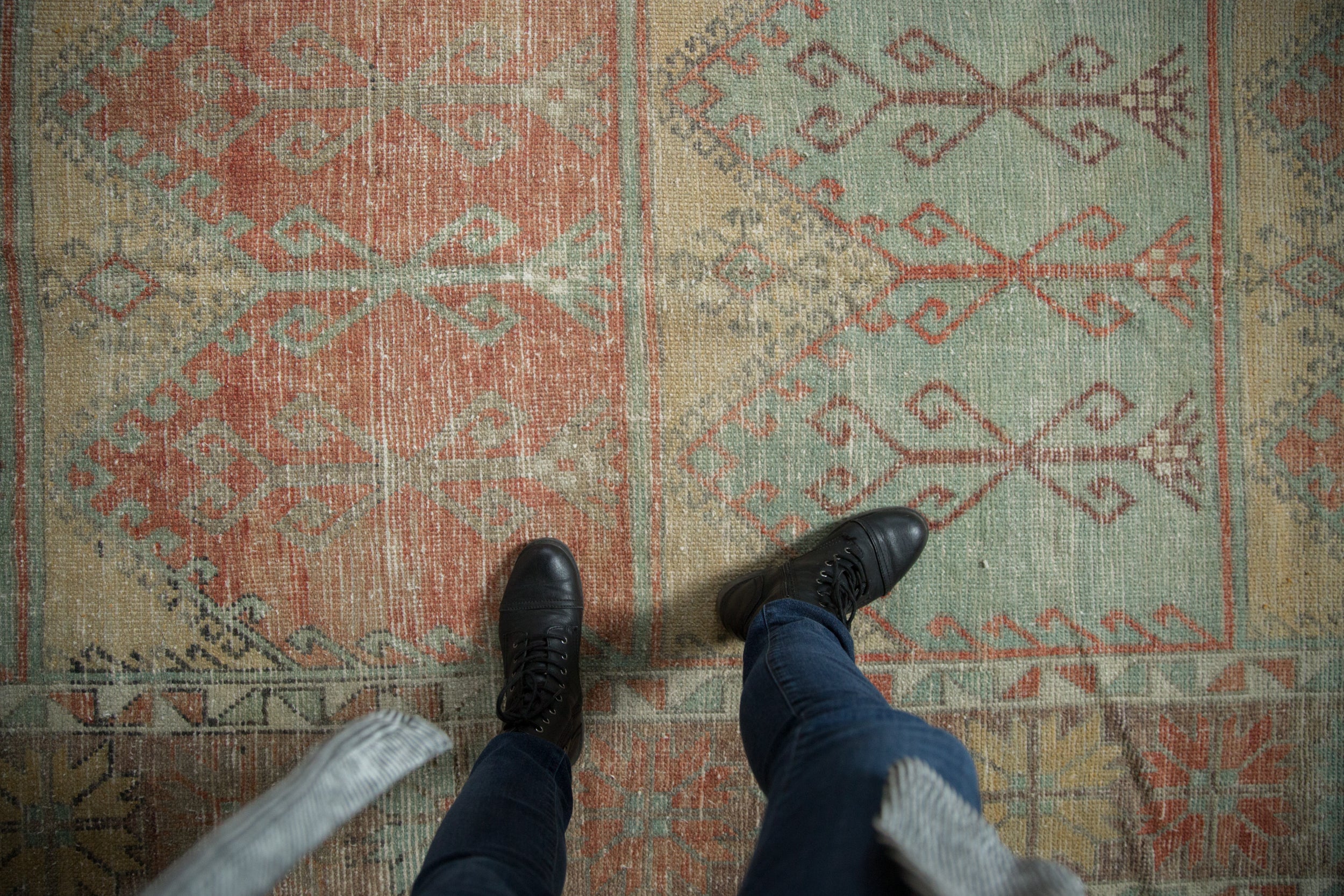 5.5x12 Vintage Distressed Oushak Rug Runner by Old New House® - product image 2 for Resin Society