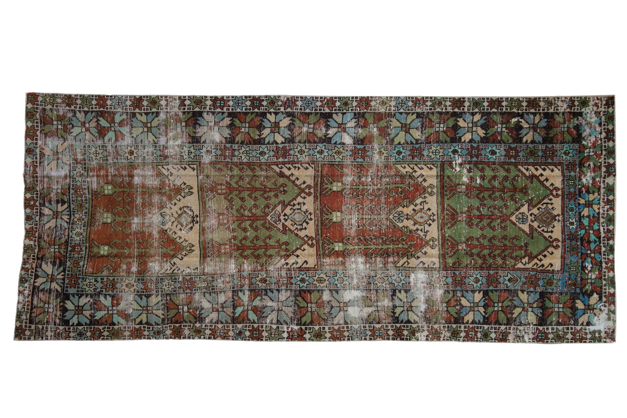 4.5x10.5 Vintage Distressed Oushak Rug Runner