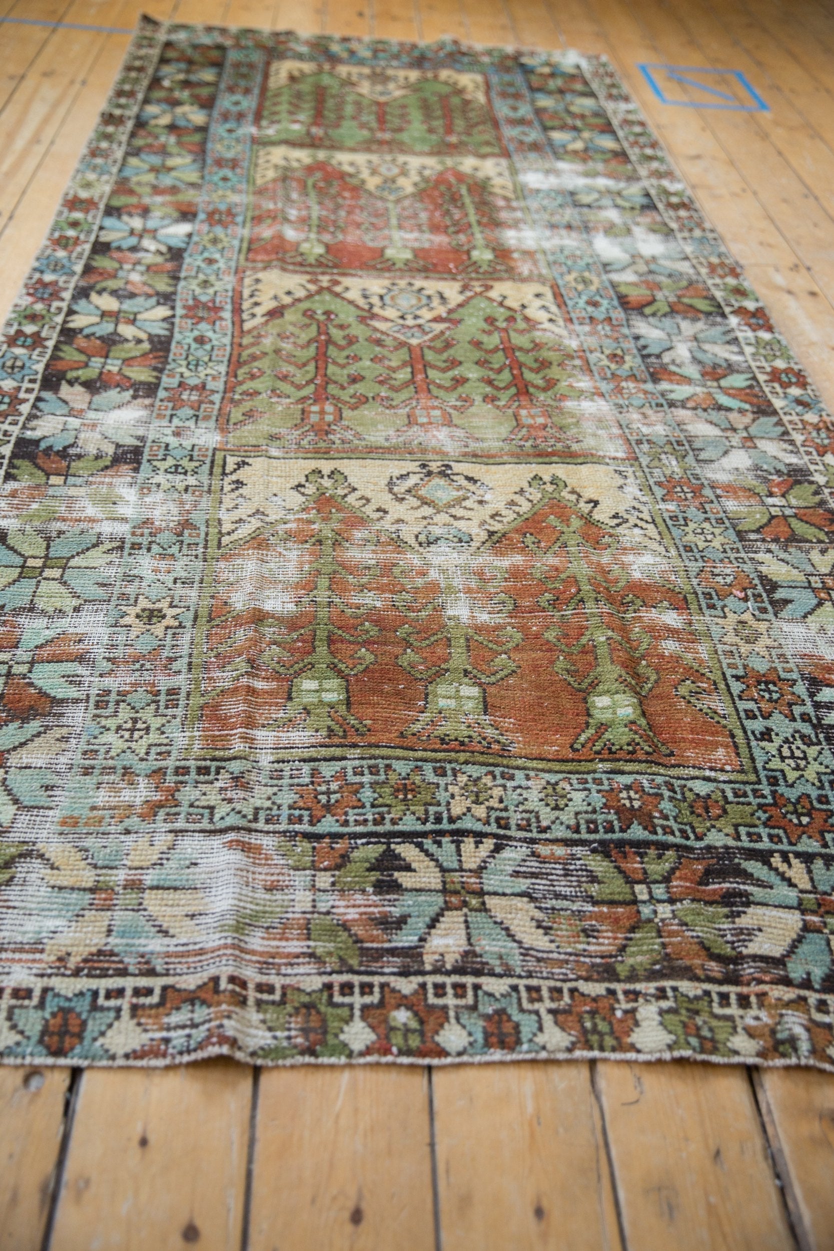 4.5x10.5 Vintage Distressed Oushak Rug Runner