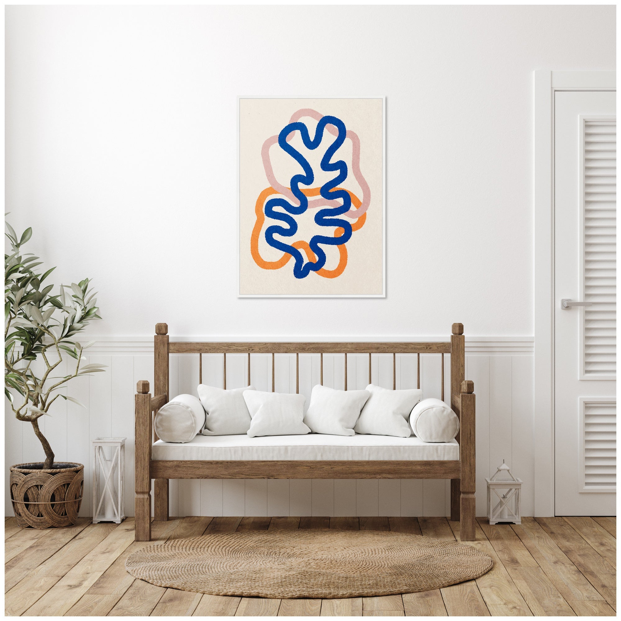 Sylvie Abstract Line Art Print 2 Framed Canvas by July Art Prints