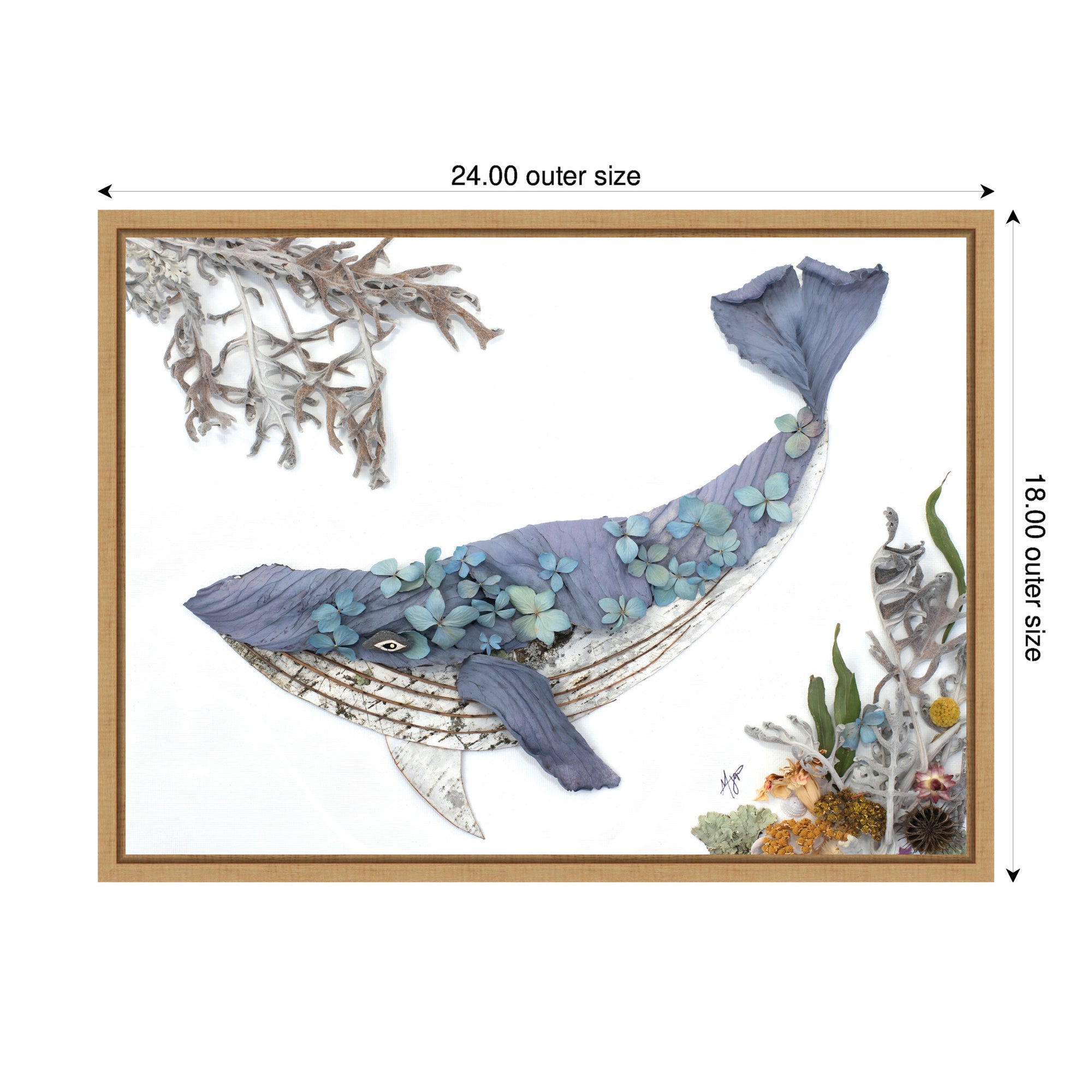 Whale by Madeline Jeppesen Framed Canvas Wall Art Print