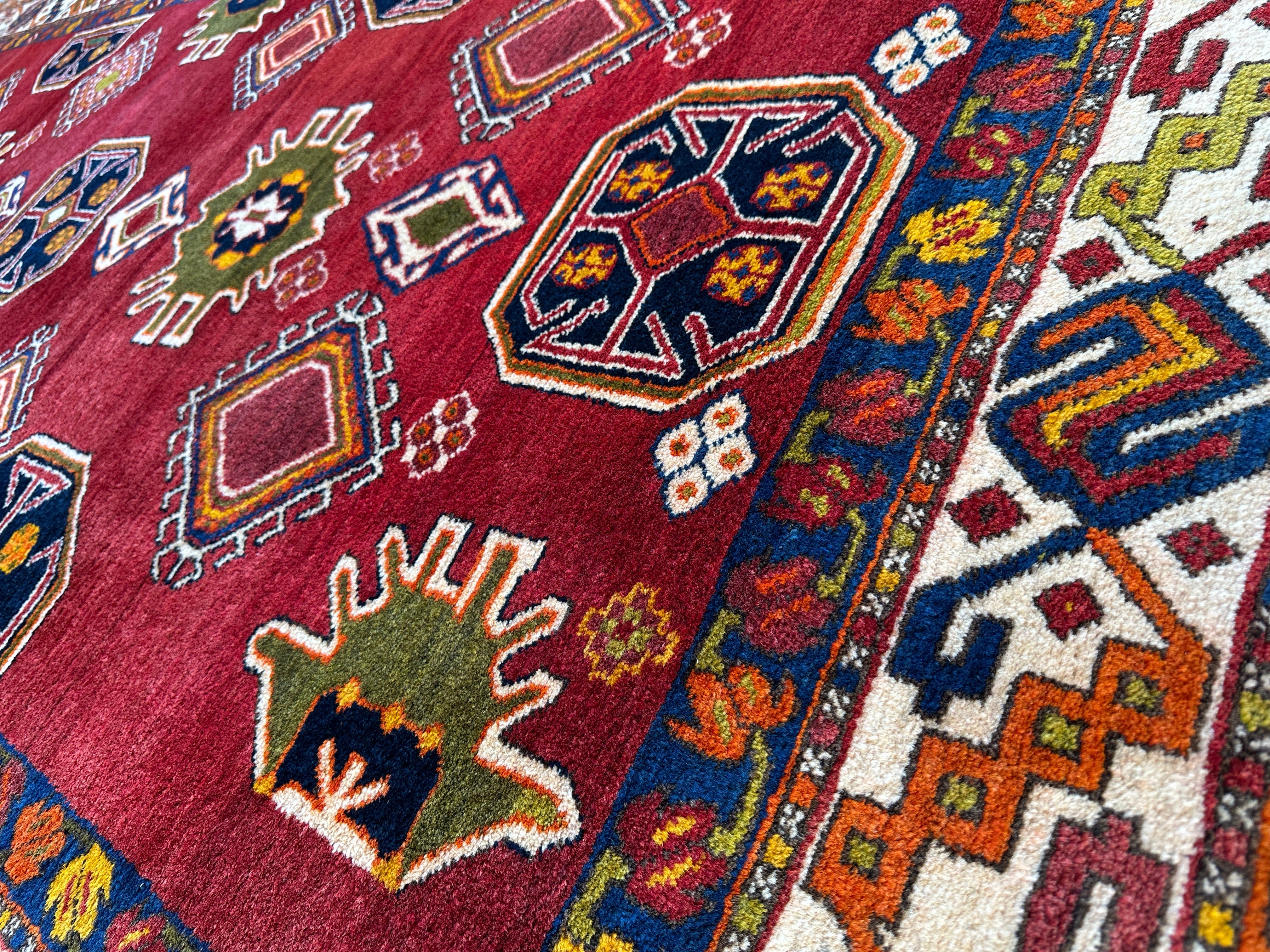 Hand-Knotted Persian Meshgin Wool Rug – 5’ x 11’ – Vintage Tribal by Rugistan - product image 15 for Resin Society
