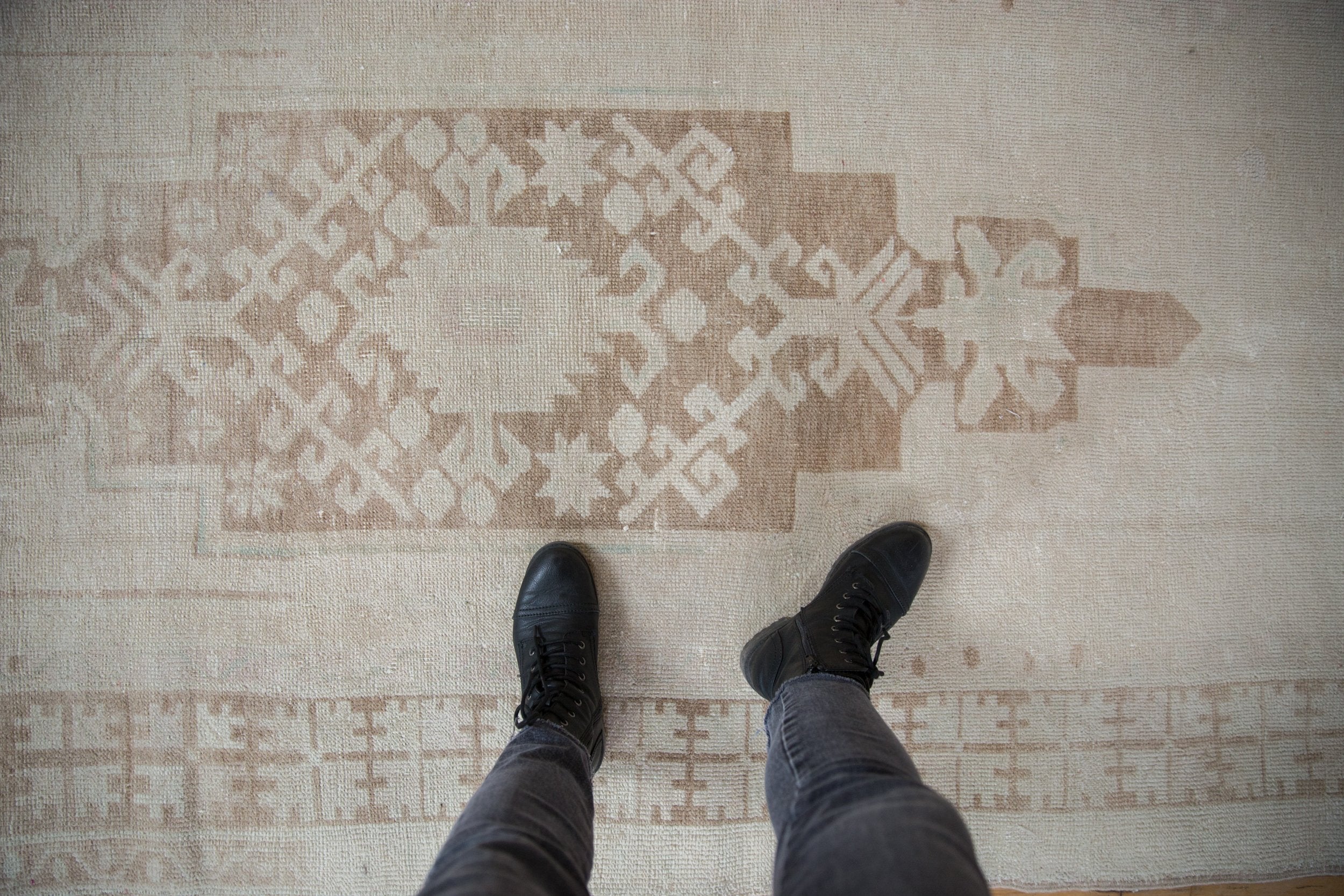 4.5x9.5 Vintage Distressed Oushak Rug Runner by Old New House® - product image 2 for Resin Society