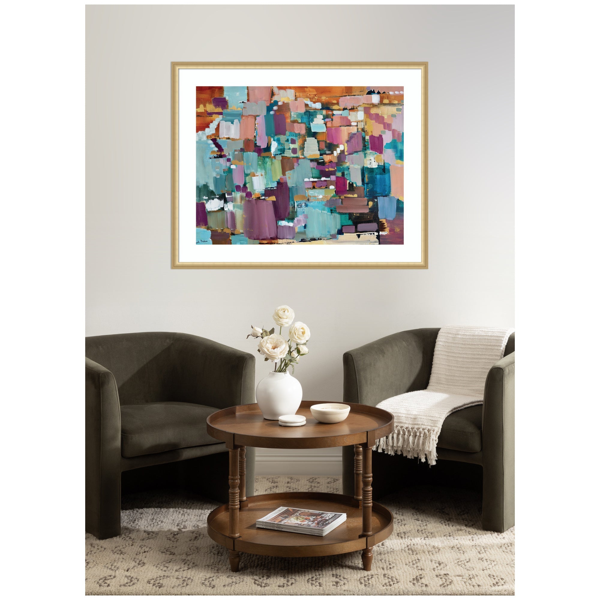 Framed Art Gemstones in Jewel Tones by Leah Nadeau