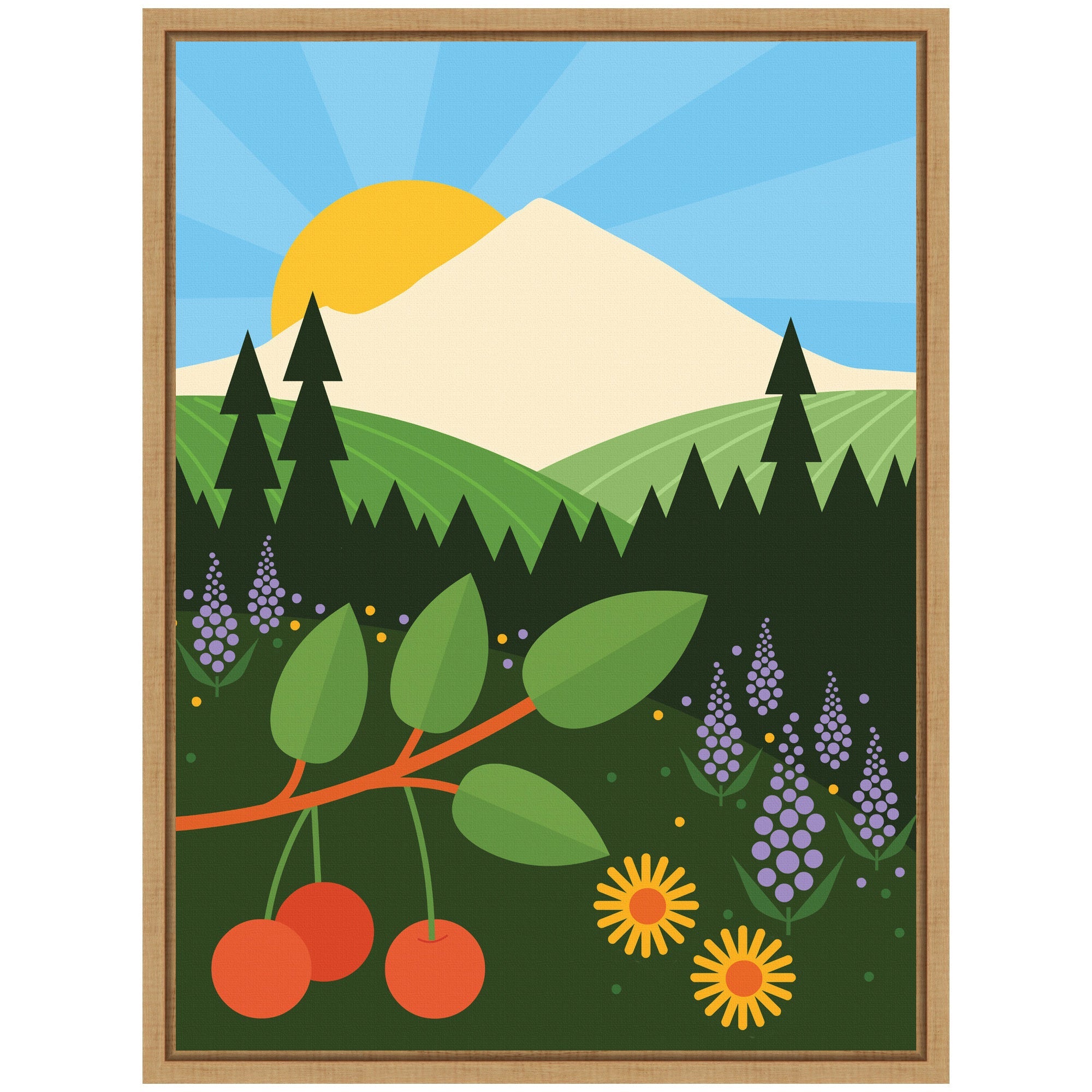 Sylvie Mount Hood Framed Canvas by Amber Leaders