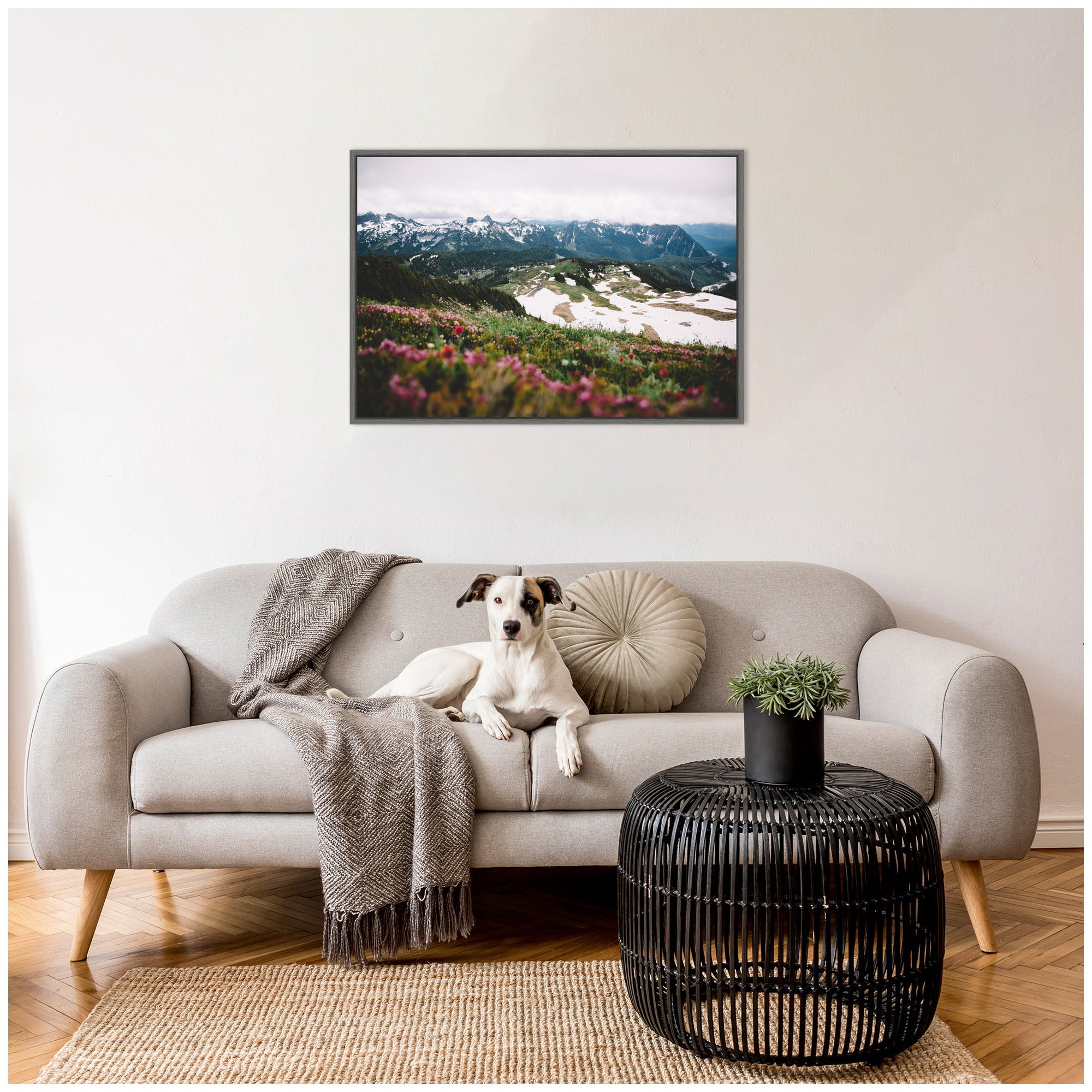 Sylvie Snow Covered Mountain Landscape Framed Canvas by Patricia Hasz