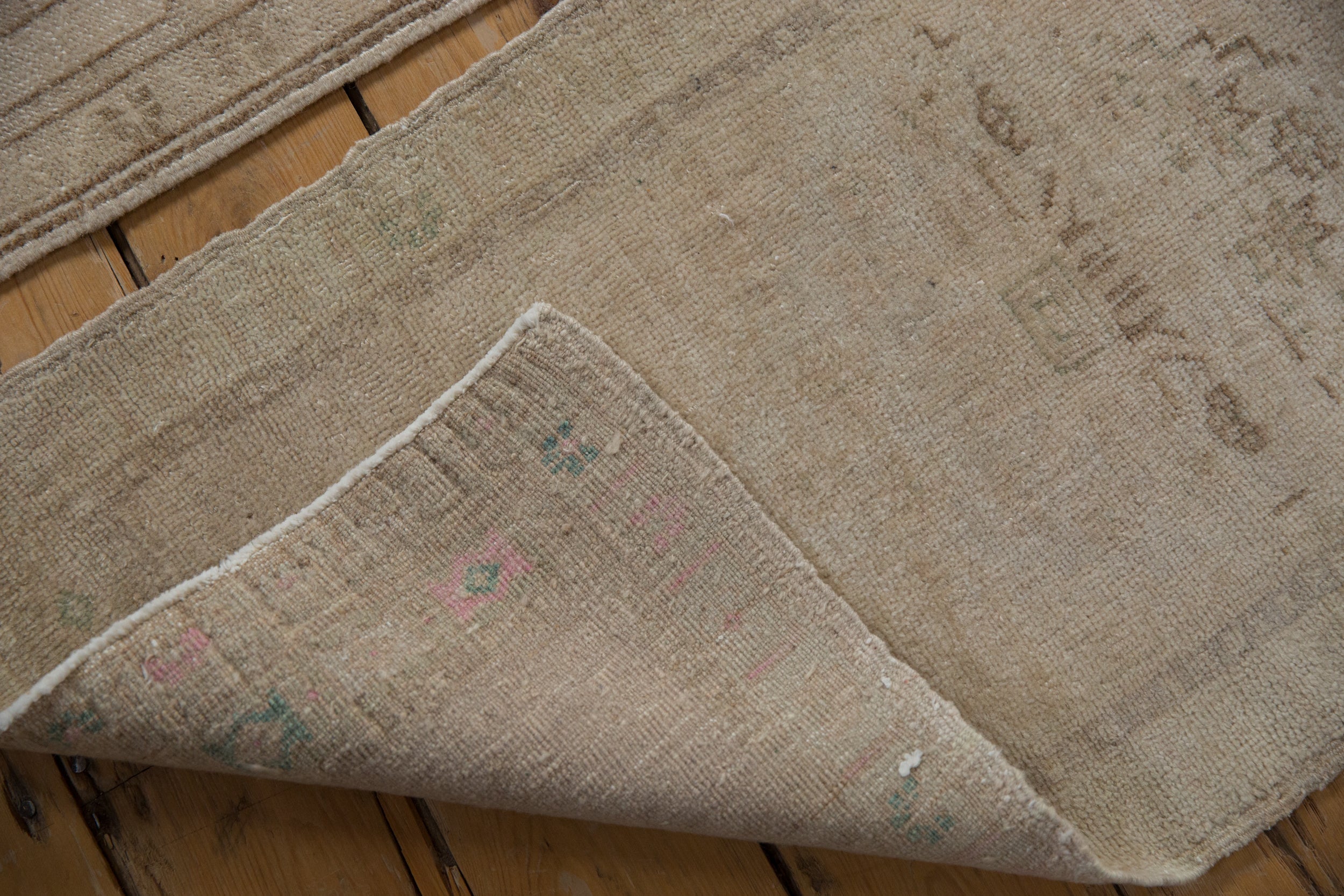 1.5x3.5 Vintage Distressed Oushak Rug Mat Runner